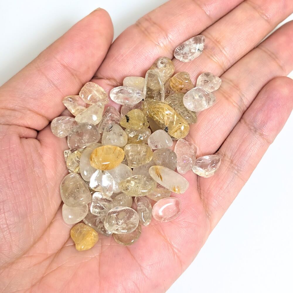 ルチルクォーツ (100g) 金針水晶 天然石さざれ石 穴無しチップ