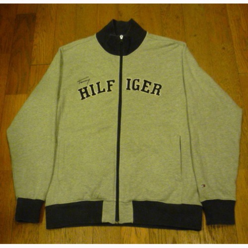 【送料無料】TOMMY HILFIGER の古着 ジップアップ スウェット (L/G) 