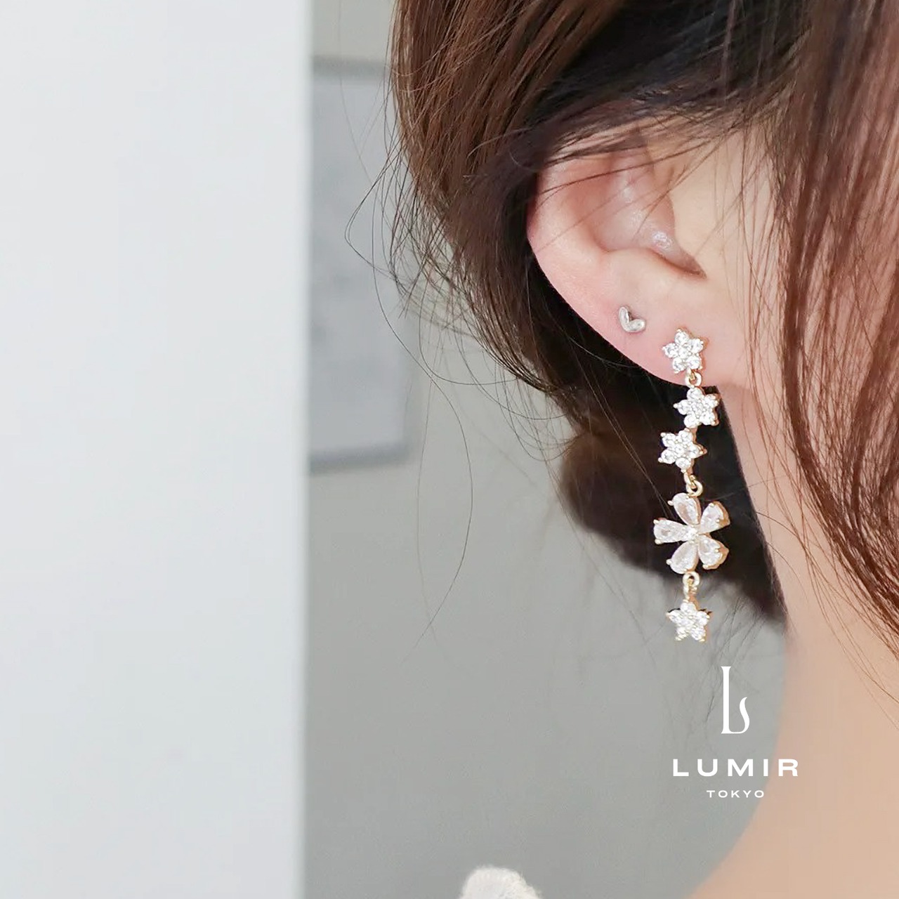 【数量限定】フローラルタッセルジルコニアピアス