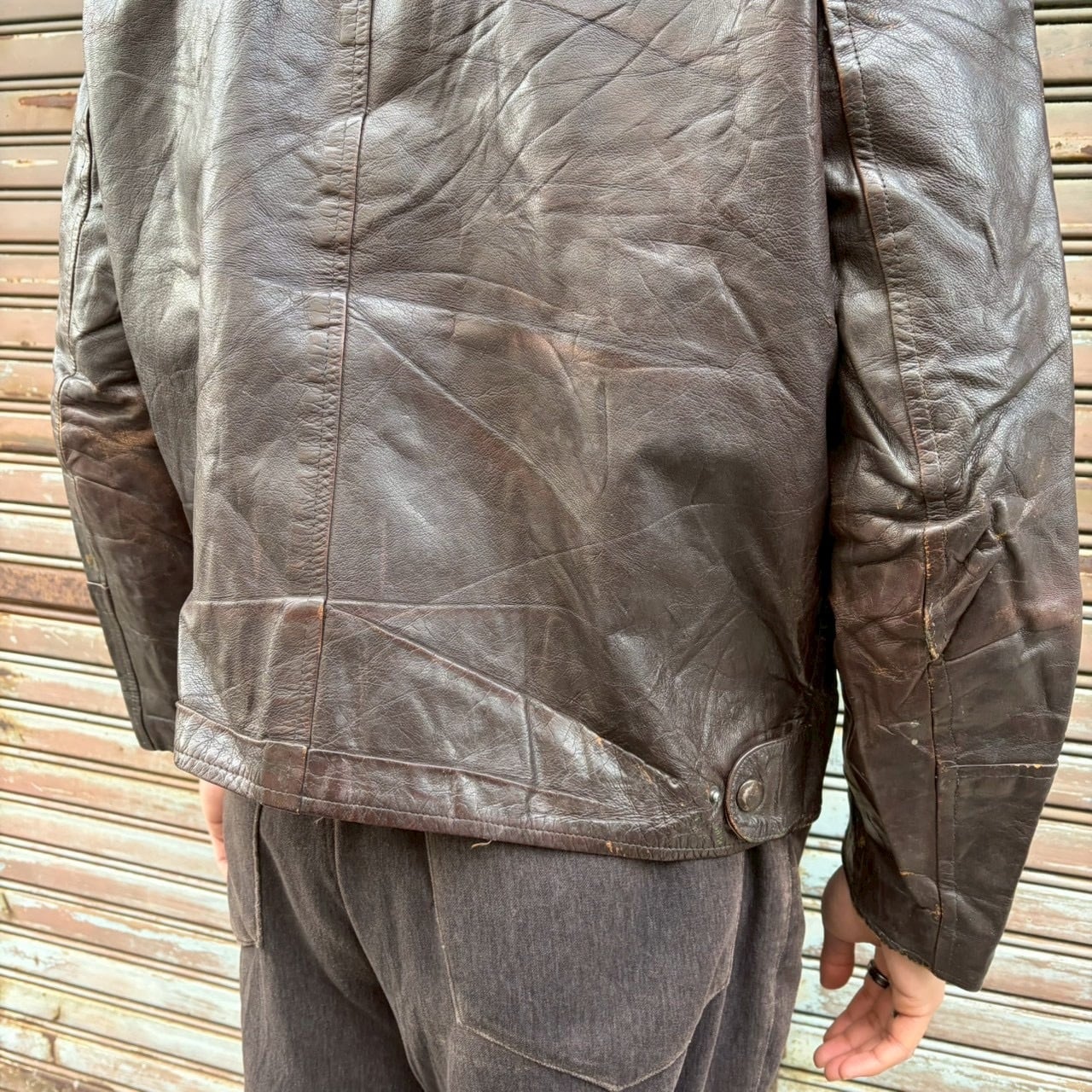 50s チェコスロバキア製 レザージャケット ユーロ ヴィンテージ M