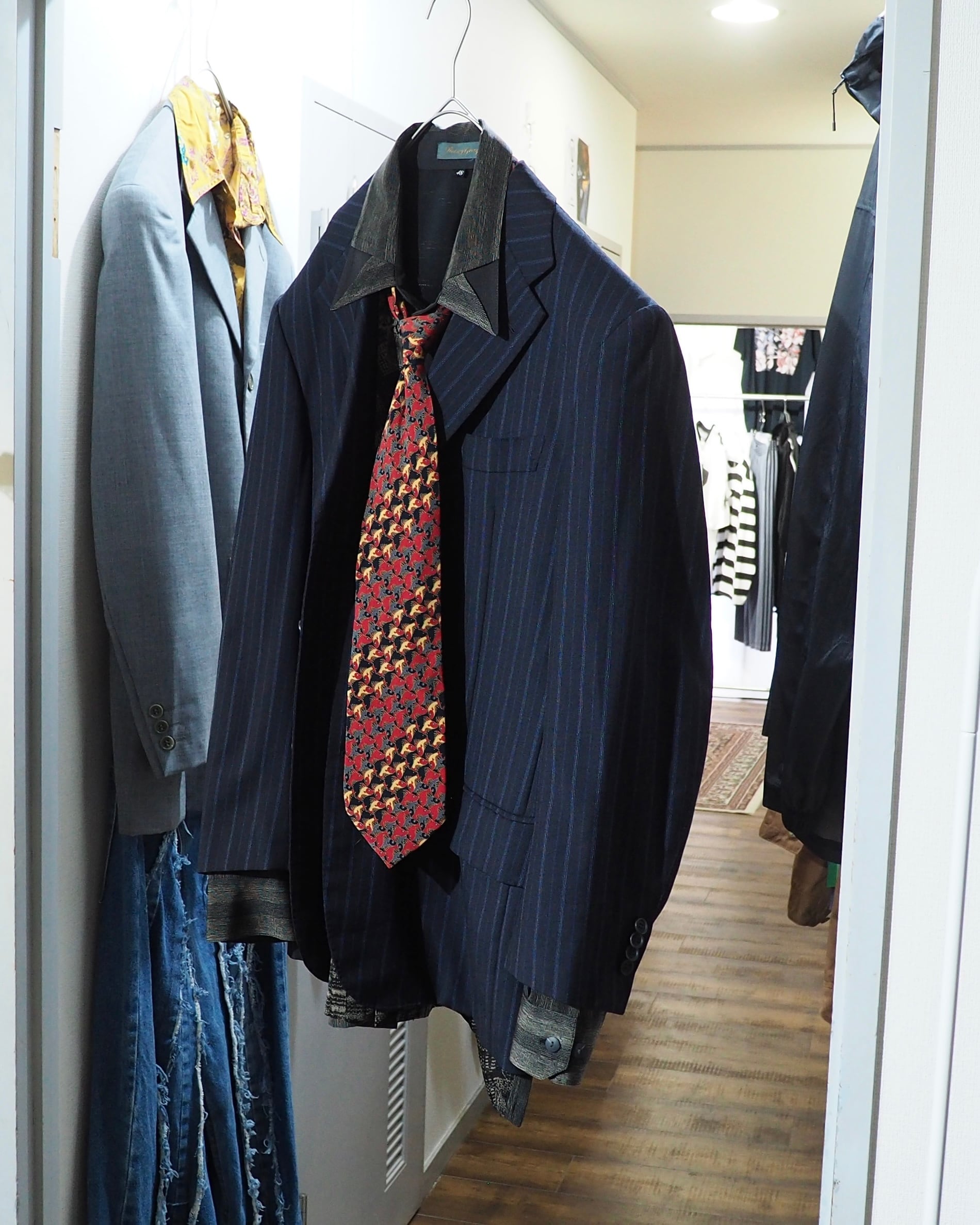 " Artigianale × Ermenegildo Zegna " Beautiful Dark Blue Pinstripe Tailored jacket (woven in italy)
