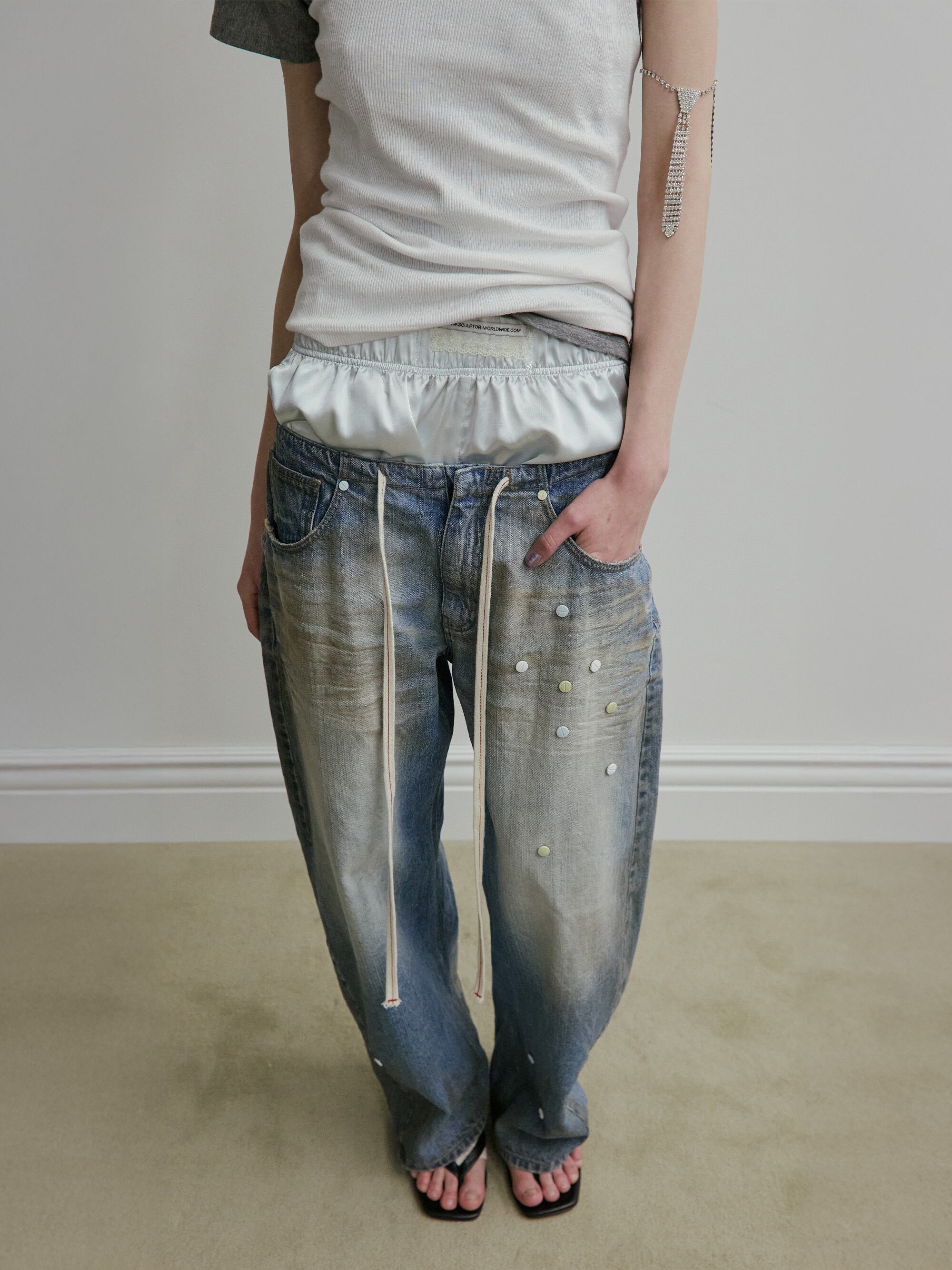 SCULPTOR] Pill Denim Pants Light Blue 正規品 韓国ブランド 韓国通販