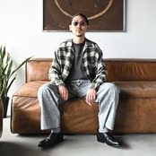 INTÉRIM(インテリム) HYPER BIG VISCOSE STRIPE 60s OPEN COLLAR SHIRT スタイル