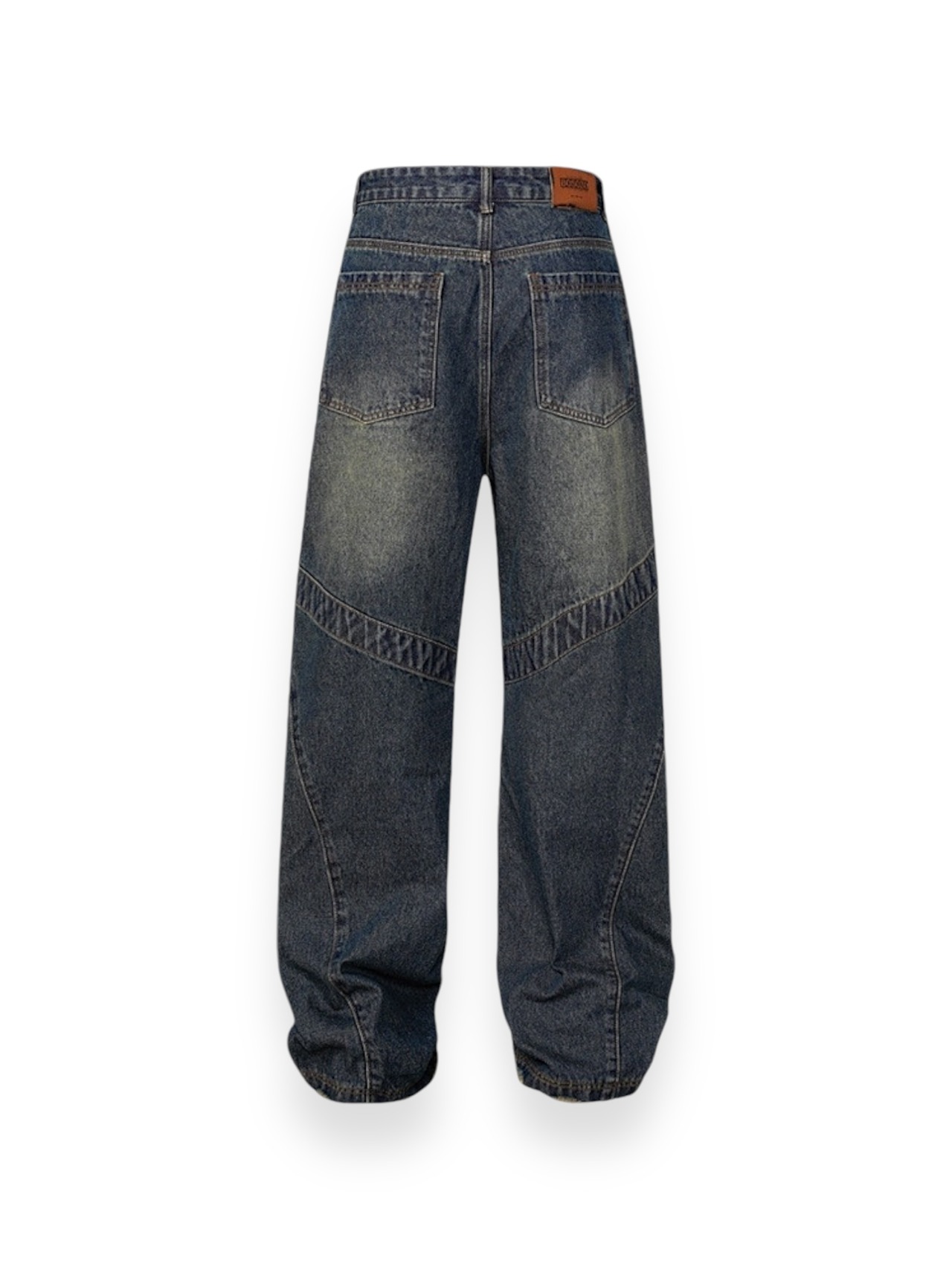 【PLANET STUDIO】elaborate switching straight denim pants