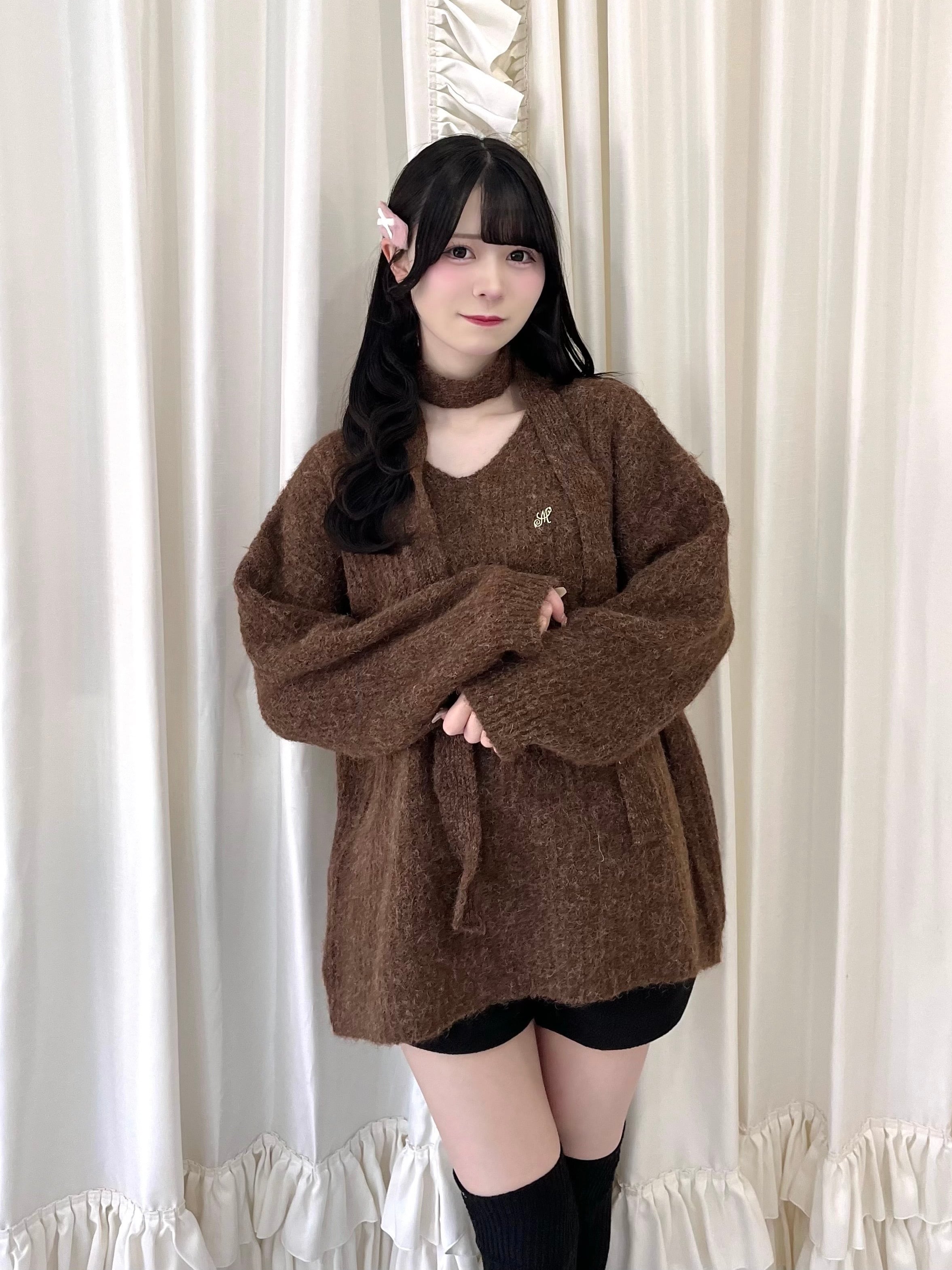 【LAST2】M loose choker knit