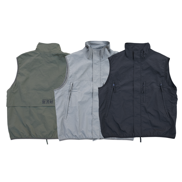 【Crux.exe】EMBROIDERY NYLON VEST