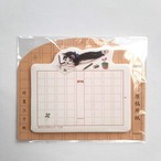 《付箋》ポタリングキャット　原稿用紙白黒ネコ