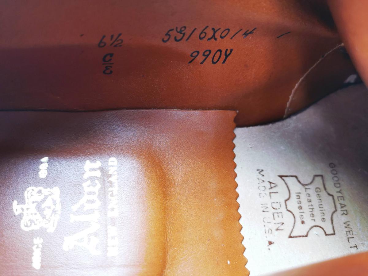 オールデン Alden コードバン プレーントゥ 「990Y」 バリーラスト