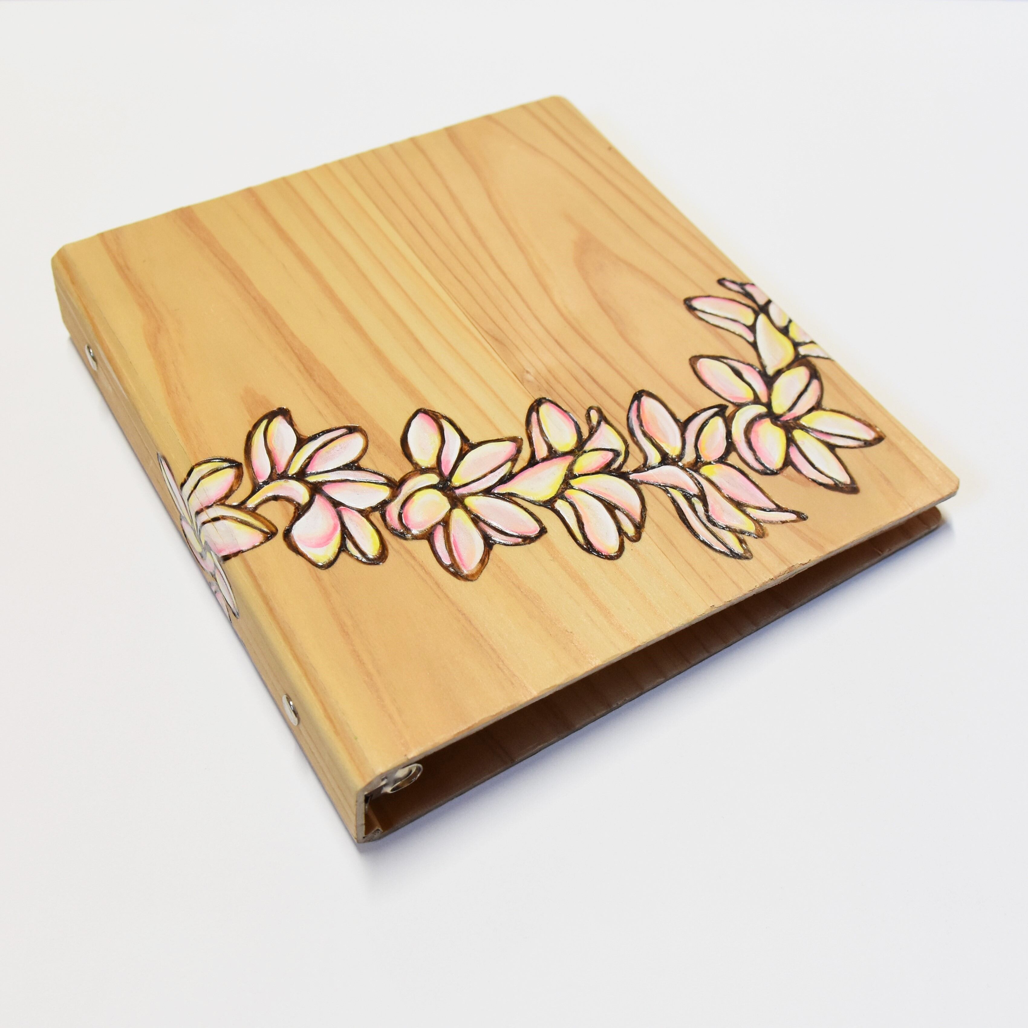 ドライフラワー　森の片隅風　A5板 Wood File A5 【Plumeria Lei】 | HawaiianPaintKAN WEBSHOP