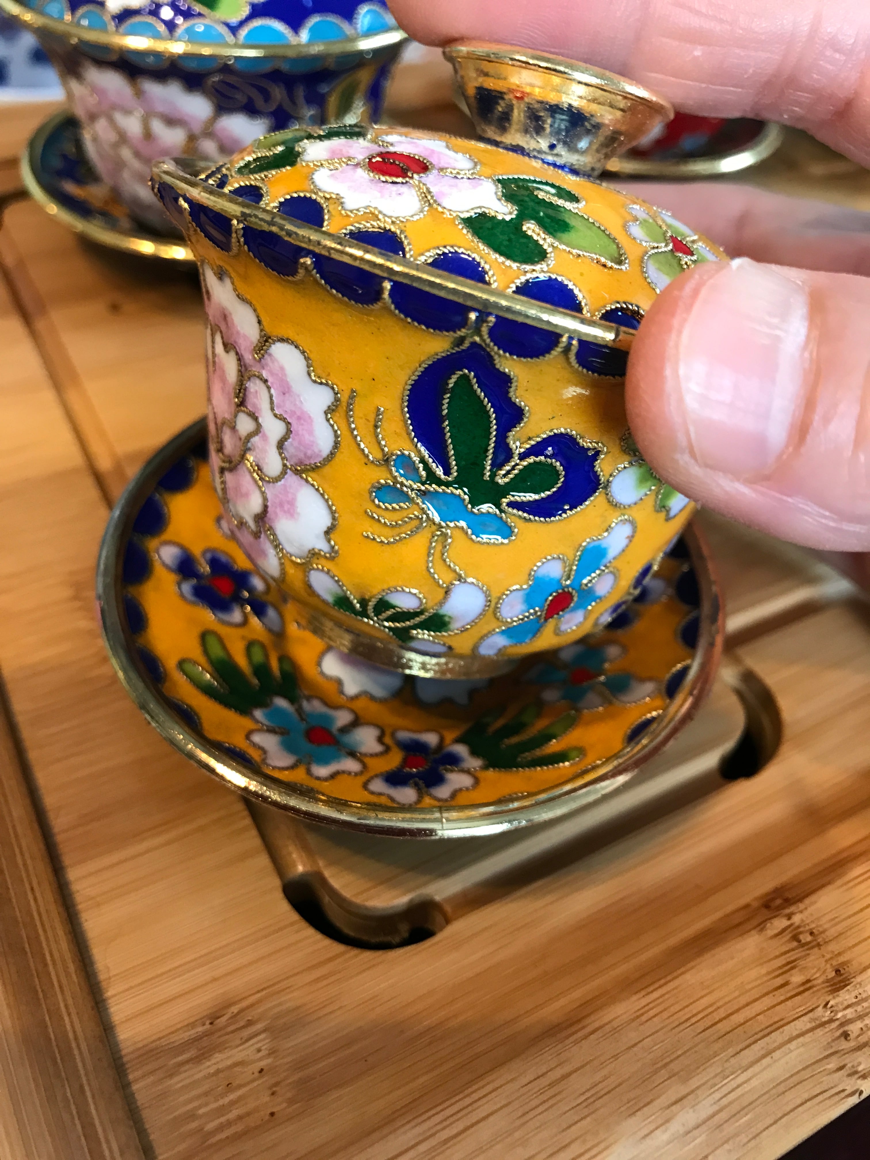 北京景泰藍の蓋碗