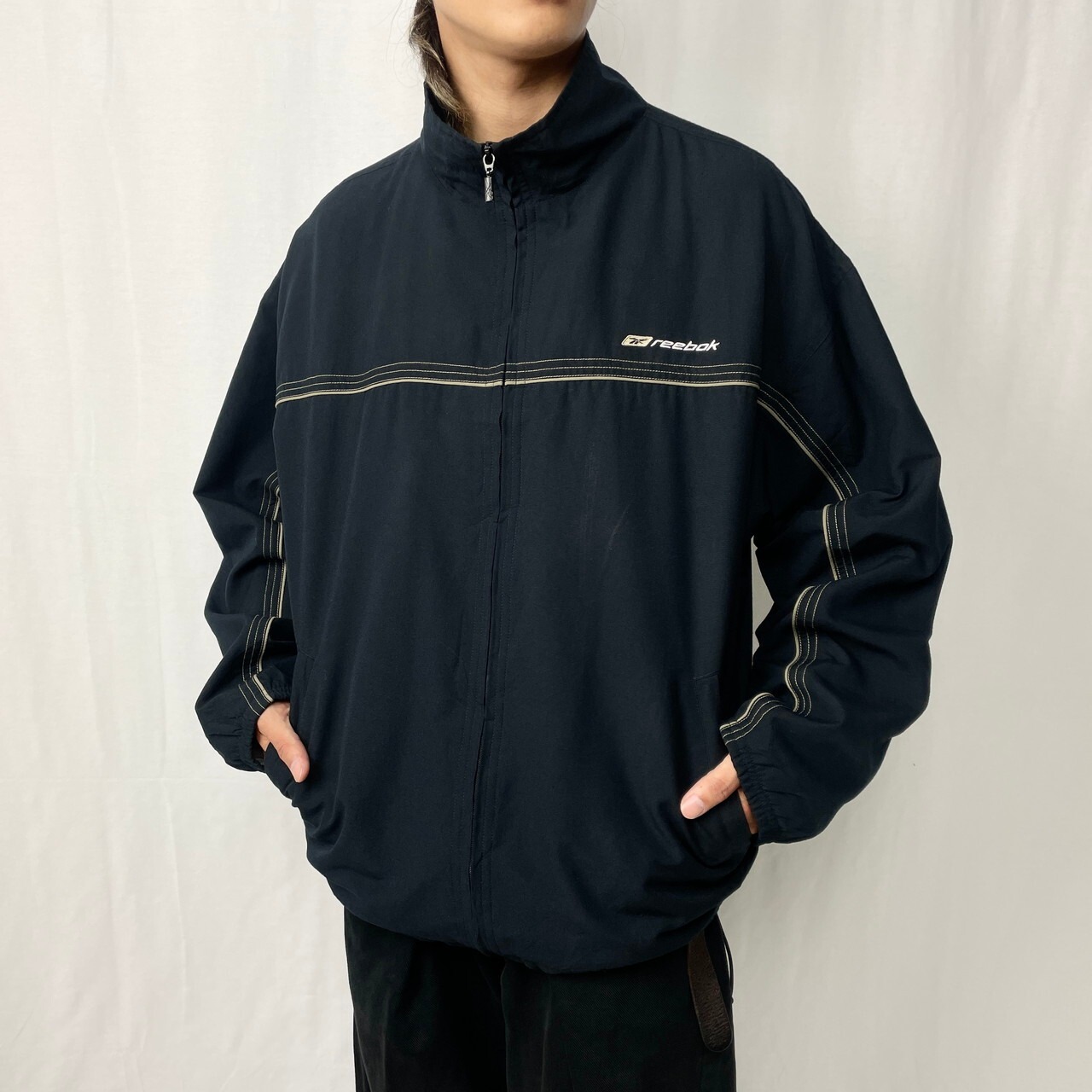 00年代 Reebok リーボック ポリエステル トラックジャケット メンズL 