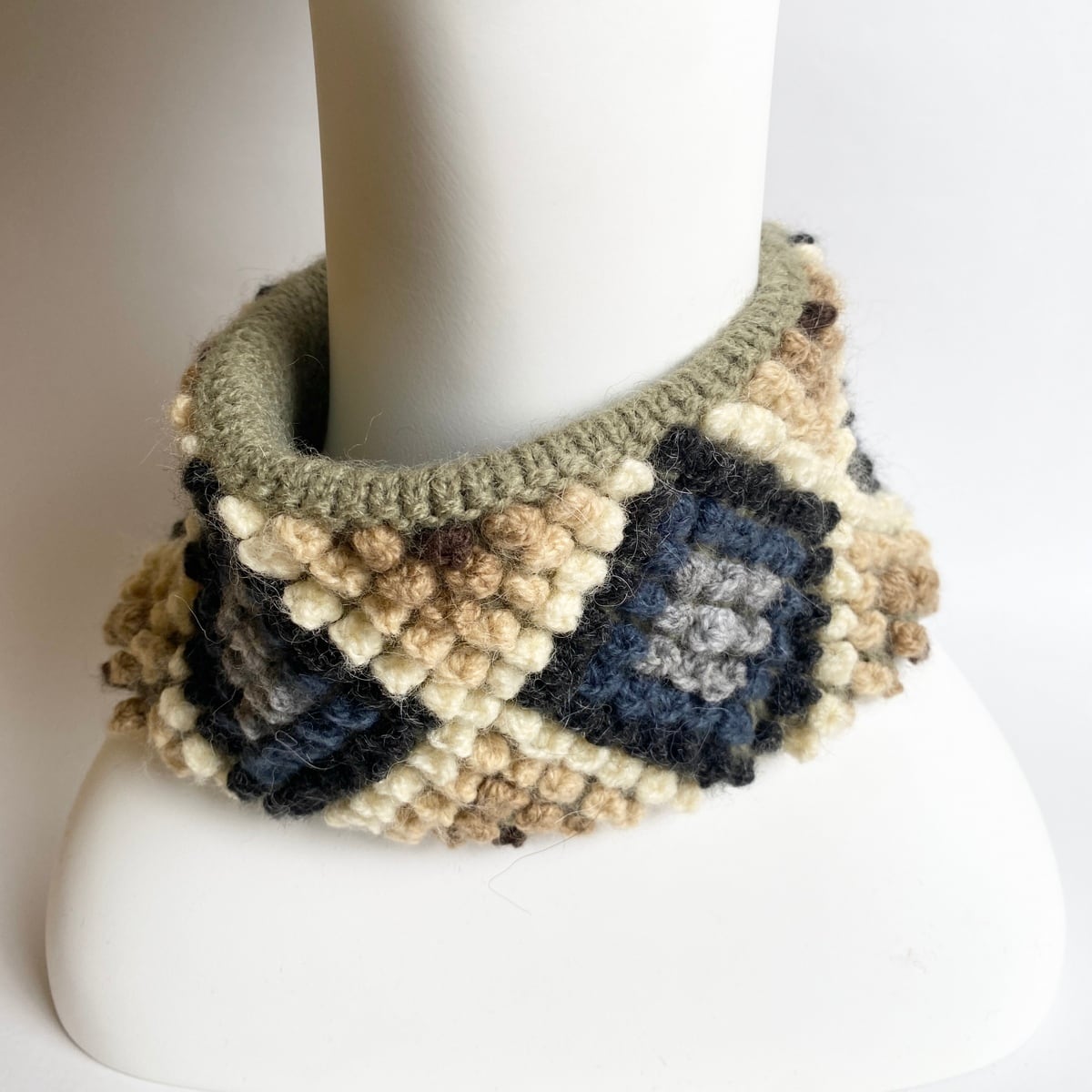 【ANDES GIFTS】アルパカ 手編みニット ネックウォーマー&イヤーマフラー