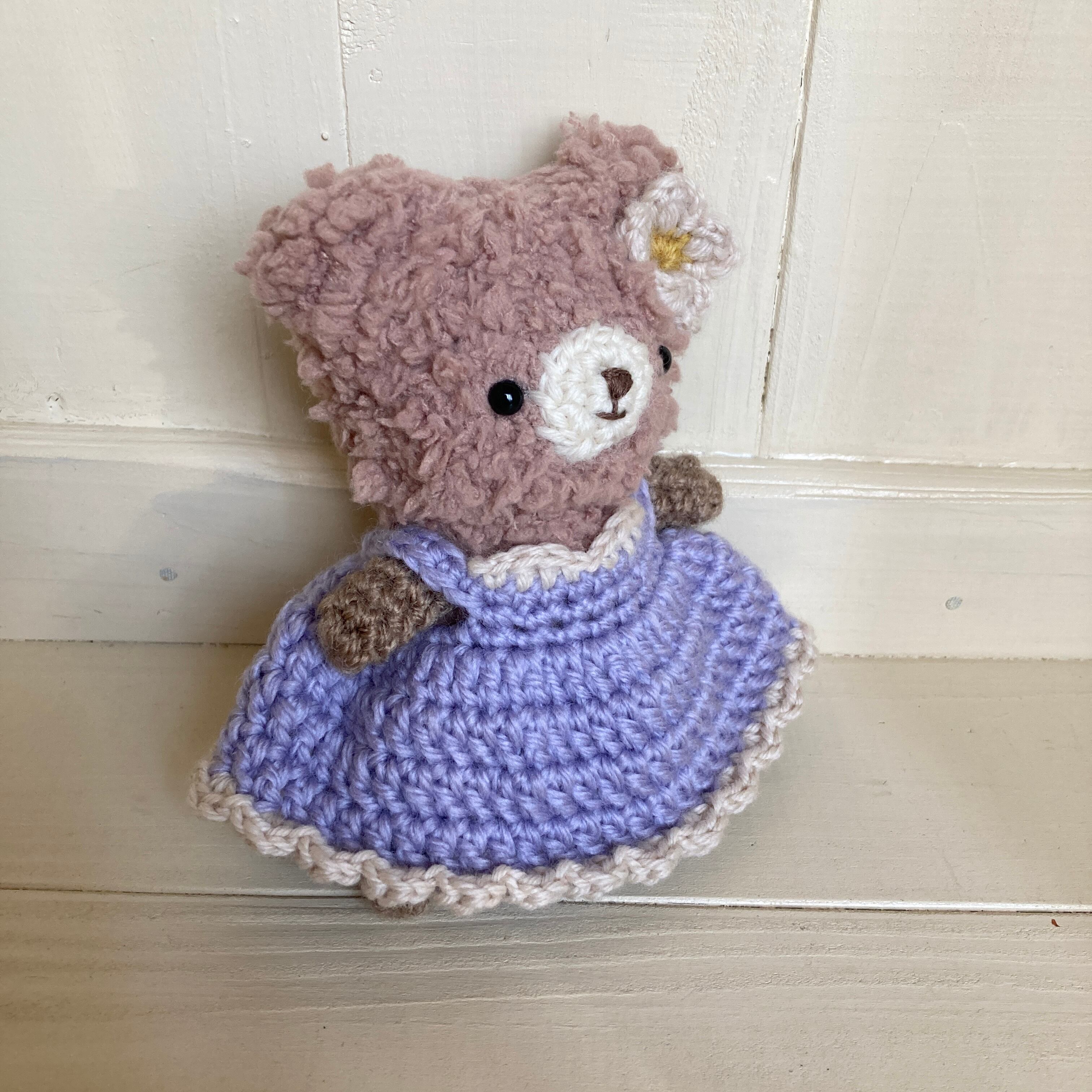 ふわもこ子熊ちゃん」あみぐるみくま｜手編みぬいぐるみ｜ふわふわ