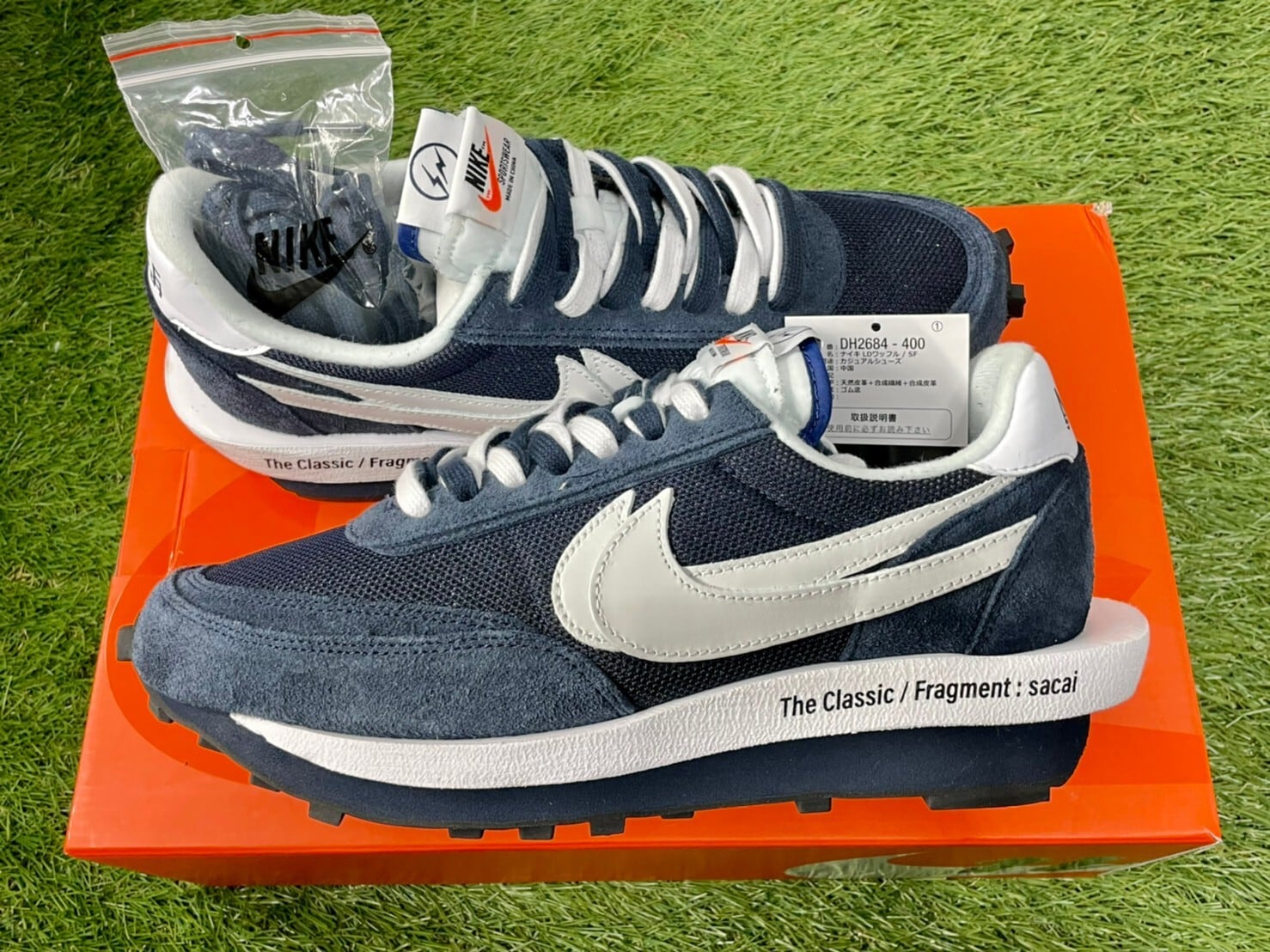 NIKE × sacai × FRAGMENT LDWAFFLE/SF BLACKEND BLUE 27.5cm DH2684  