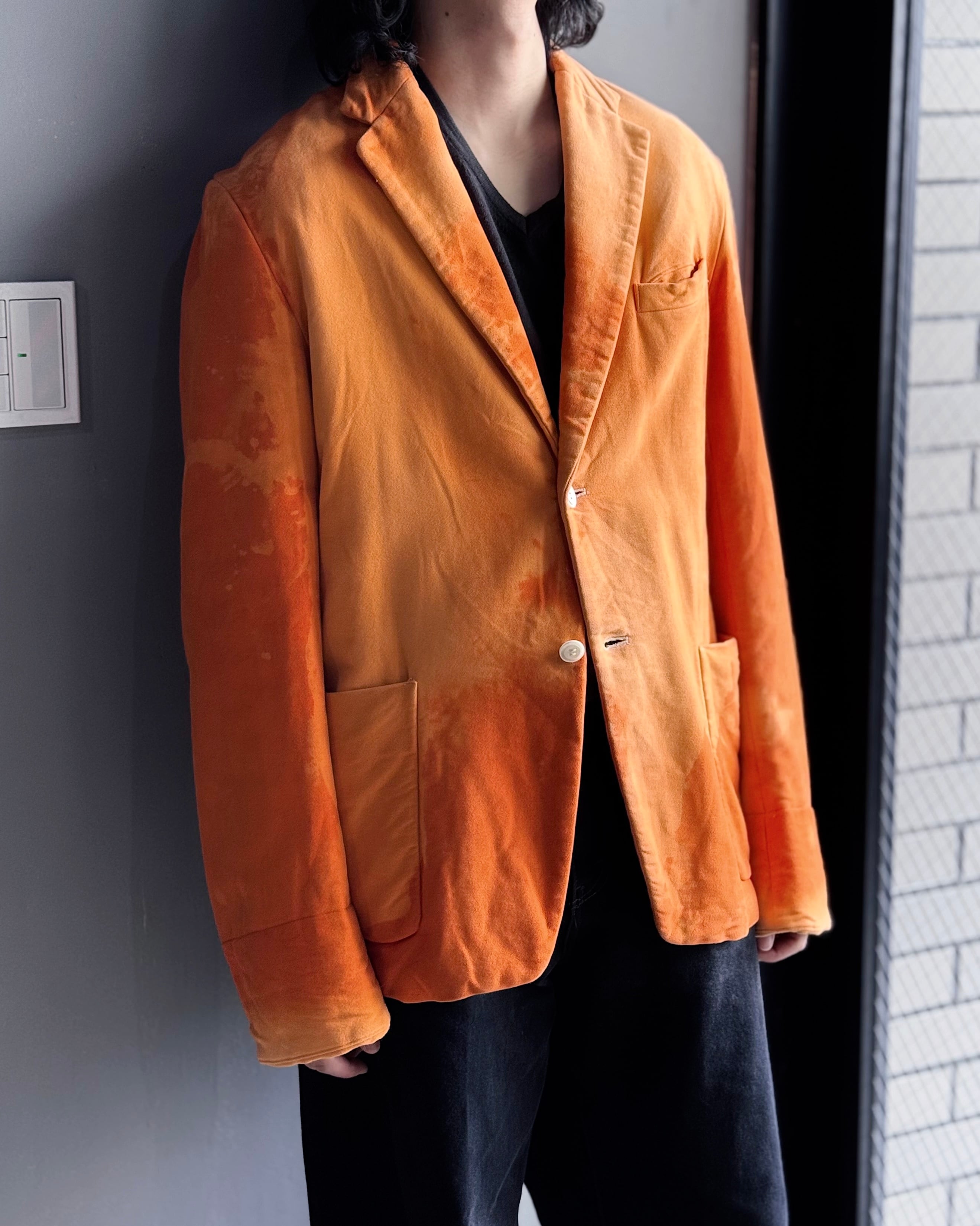 Dries Van Noten- bleached moleskin tailored jacket | 弥勒 -MIROKU-