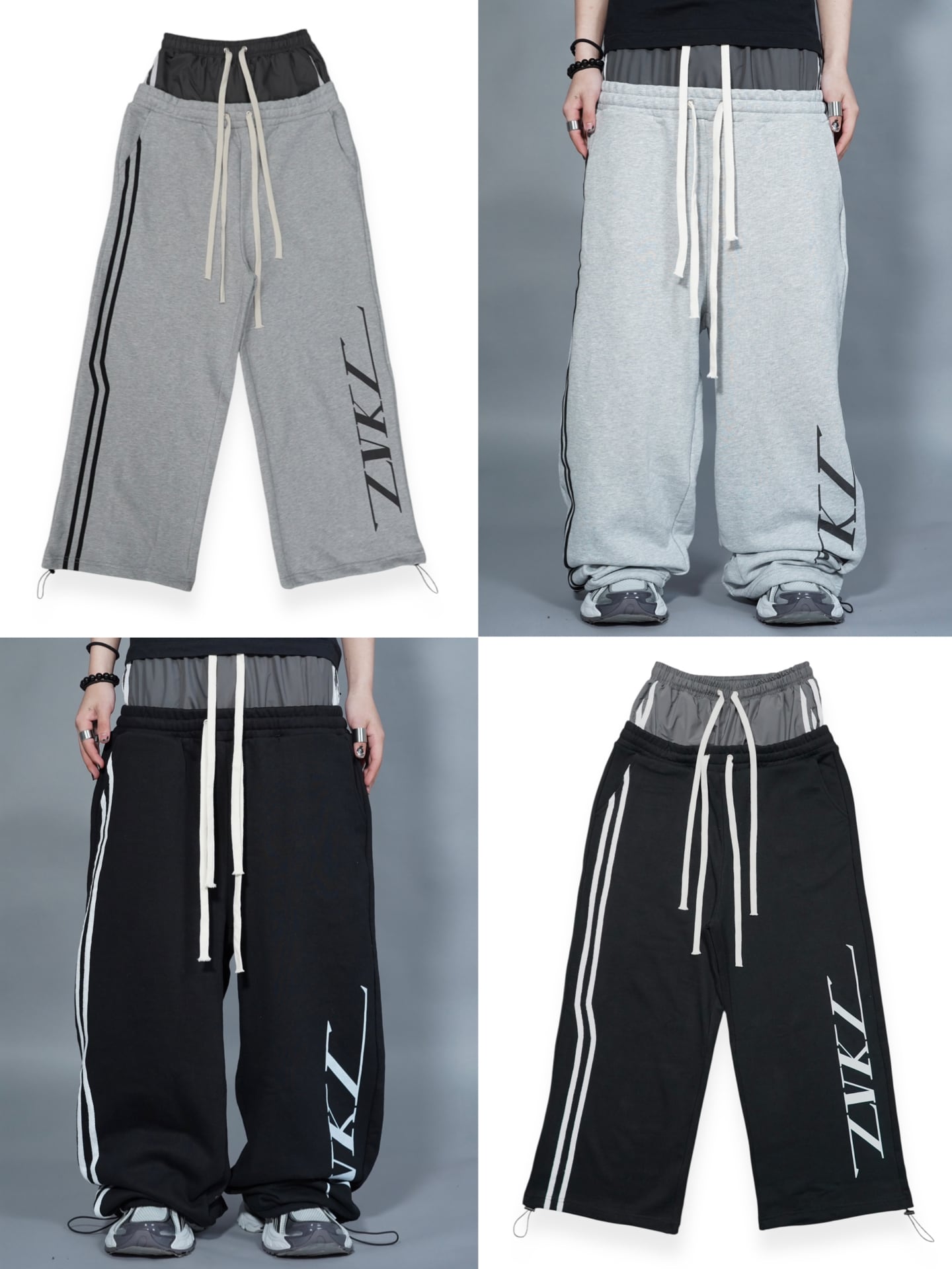 【LOVE KILLER】double waist side line sweat pants