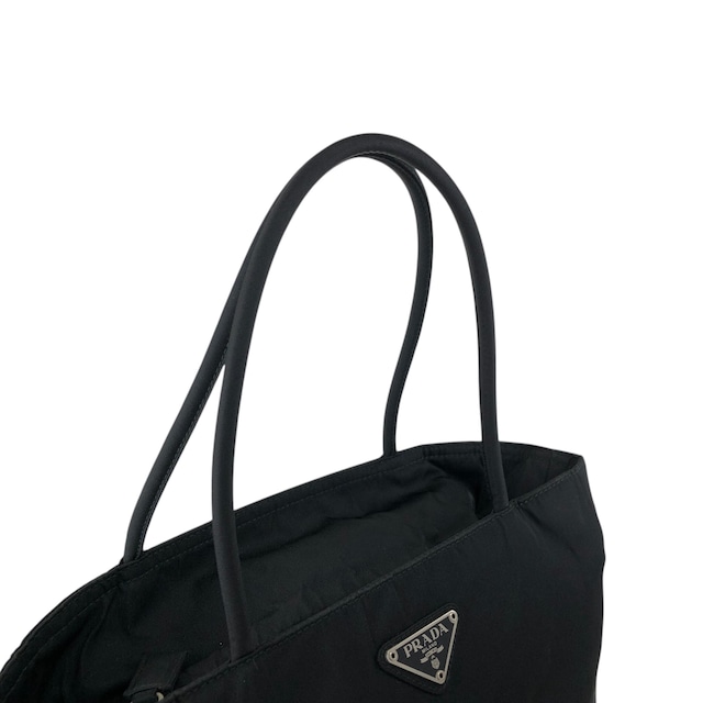 PRADA プラダ ハンドバッグ ブラック トライアングルロゴ ナイロン トートバッグ vintage ヴィンテージ オールド xn2y5c