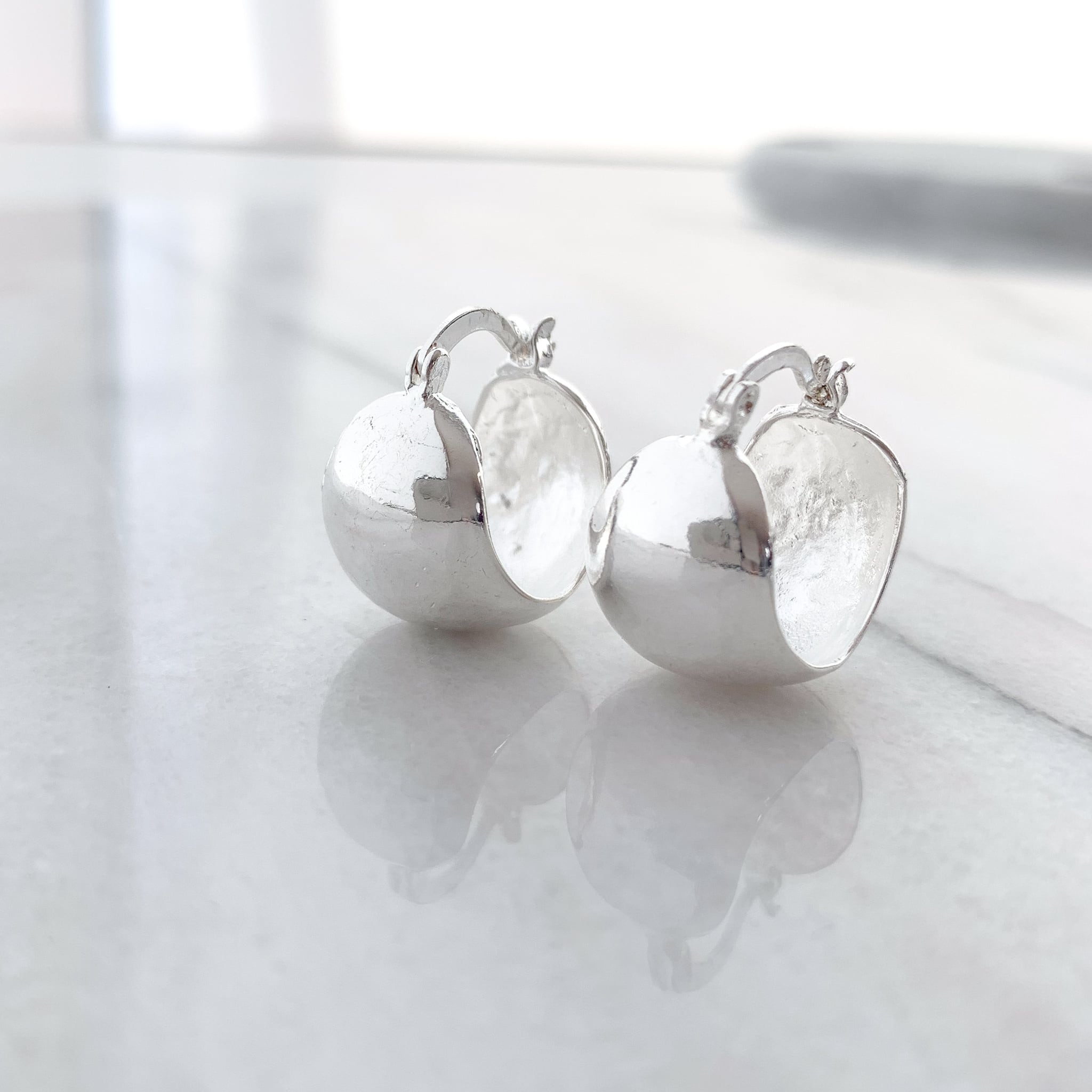 sv925 FUKURAMI hoop pierces | naotjewelry 身に付けるほどに美しい