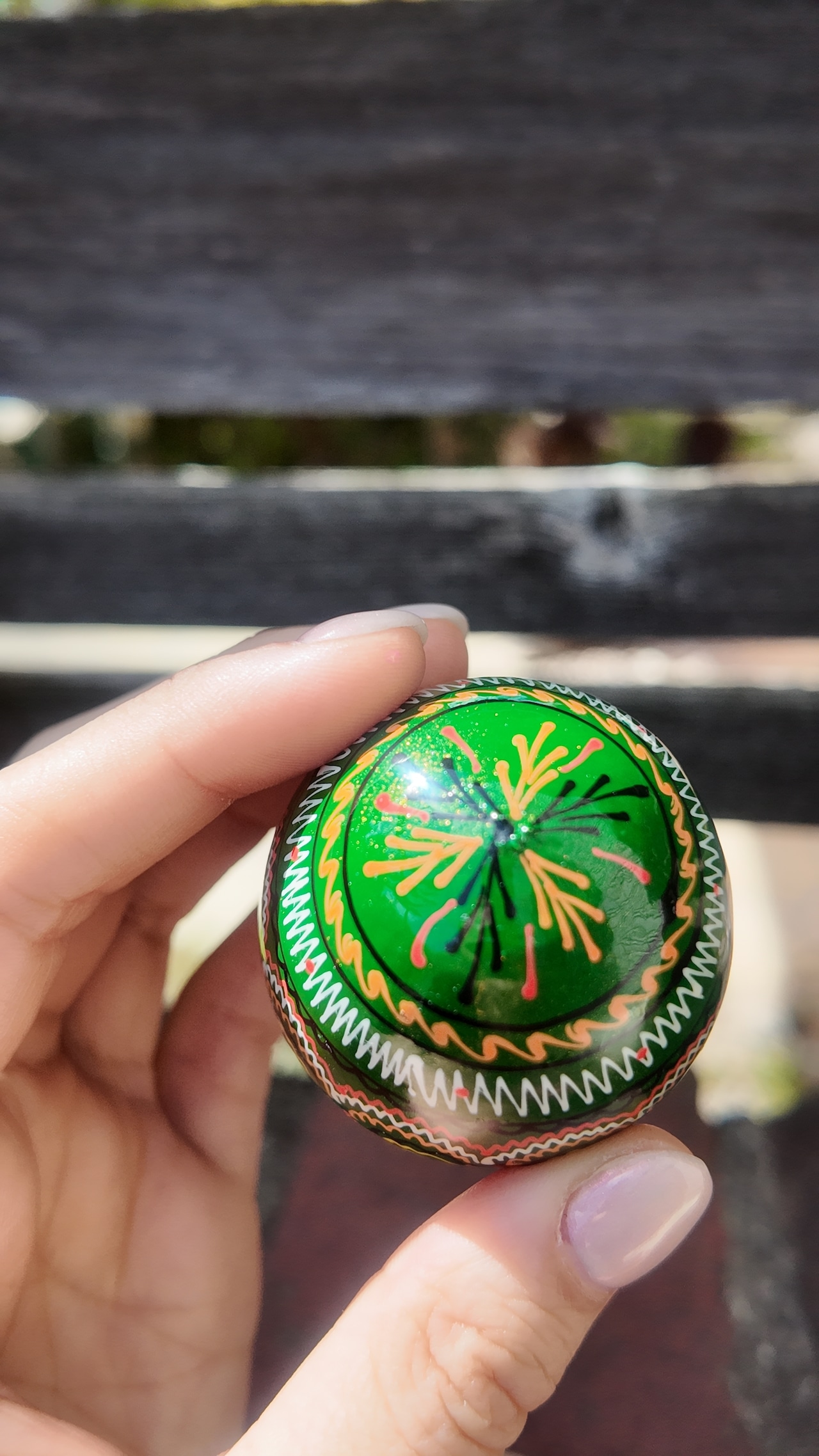 装飾用木製プィサンカ（イースターエッグ）with stand　コロミヤモデル - 5