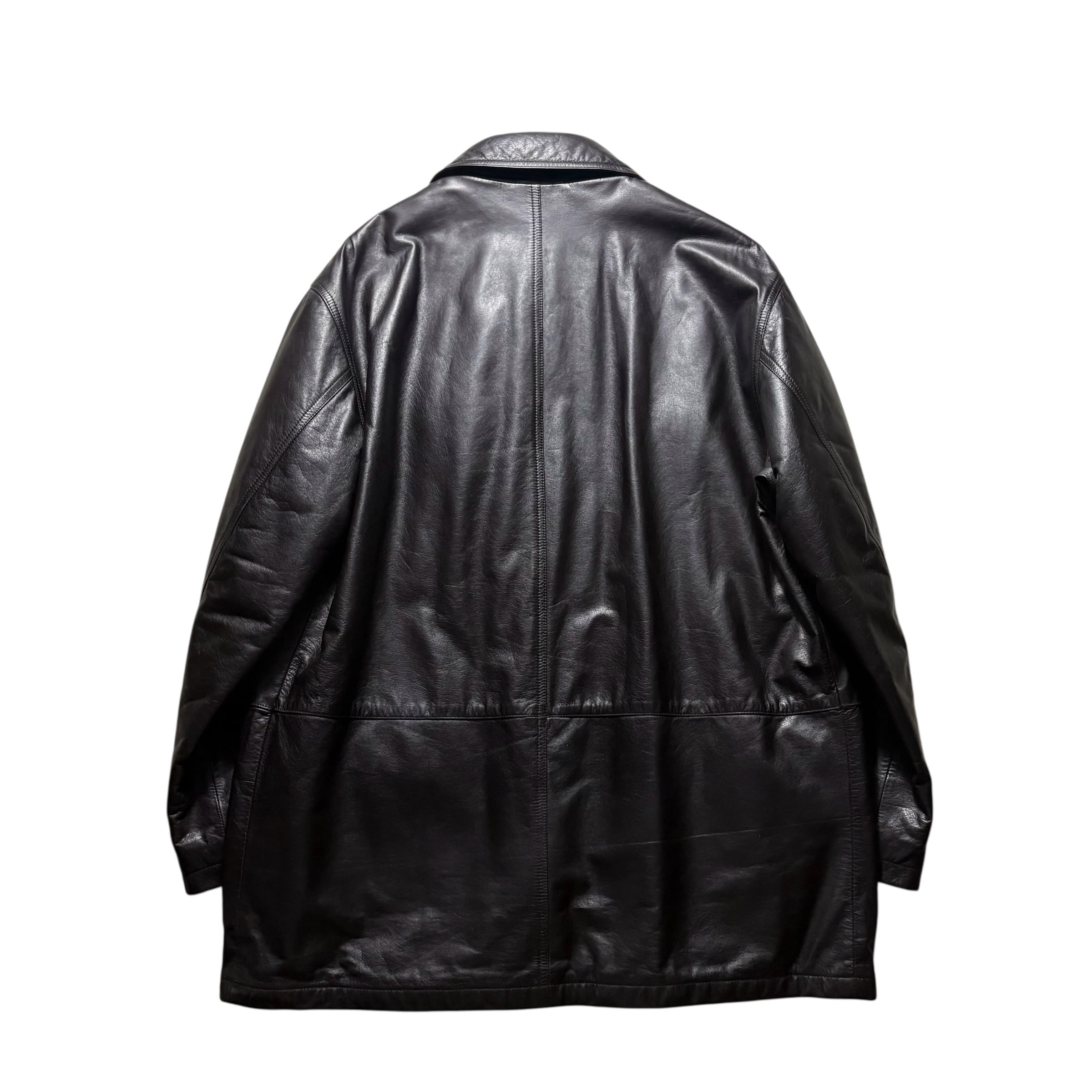 Zegna レザーコート vintage ERMENEGILDO ZEGNA leather car coat | NOIR ONLINE