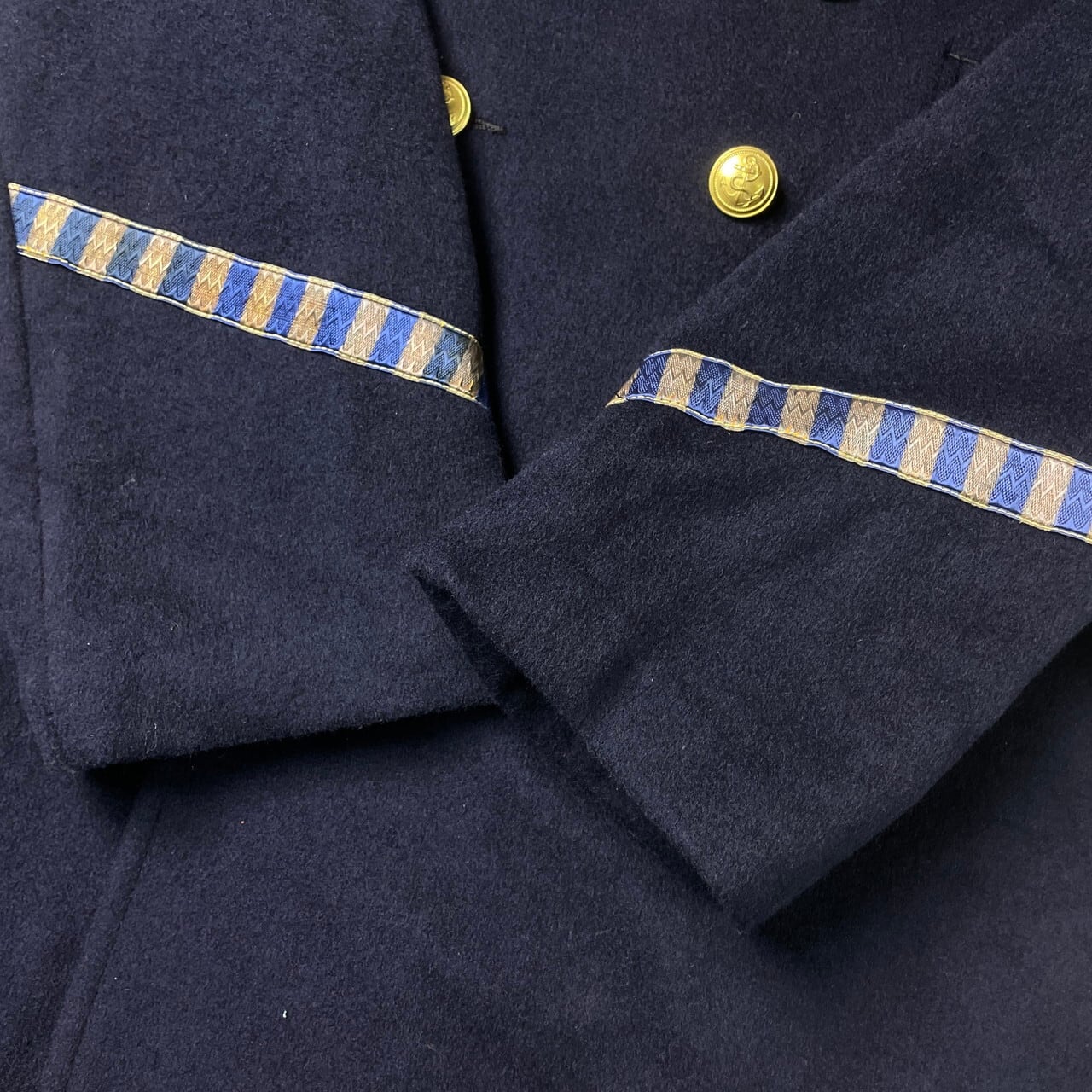 75年製 70年代 フランス軍 海軍 ウール Pコート ハーフコート メンズ