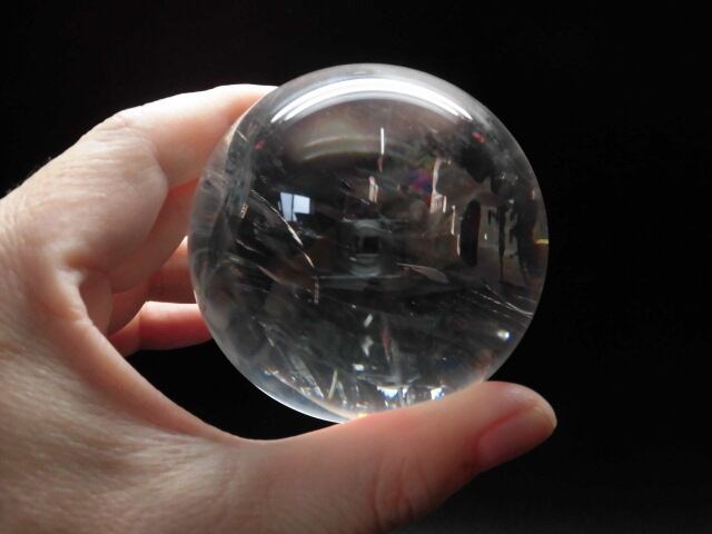 【送料無料】【高品質】72mm ブラジル産天然レインボー水晶玉 no.5