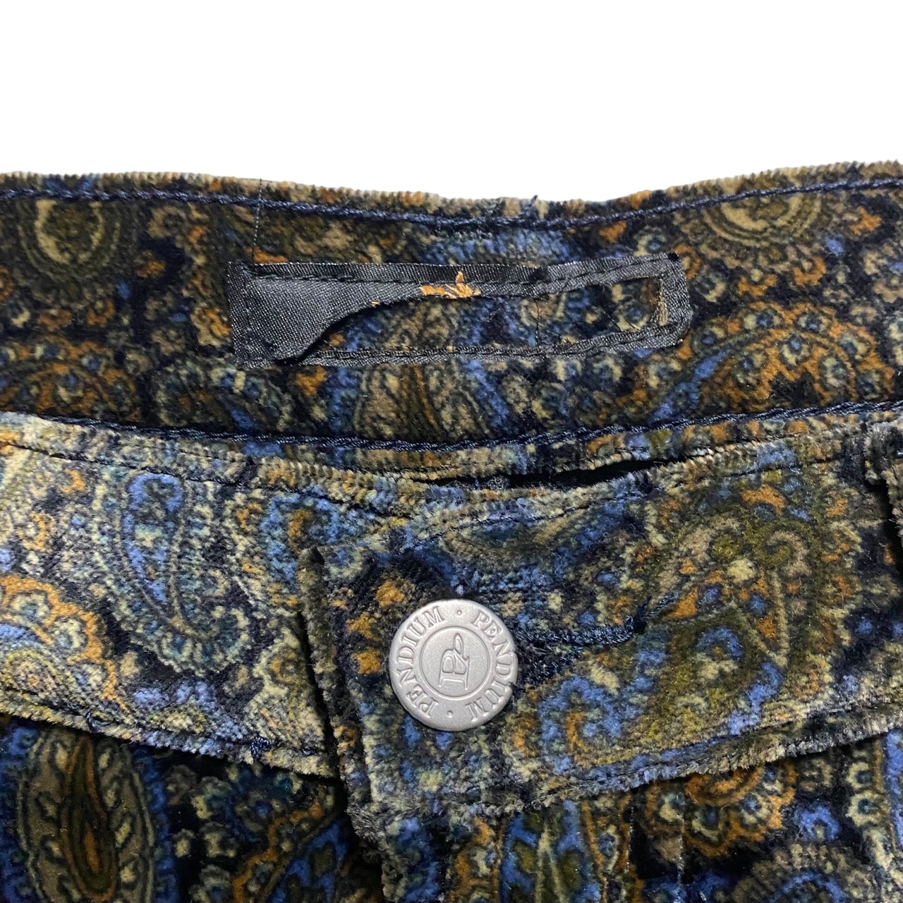Made in Italy paisley pattern velvet pants