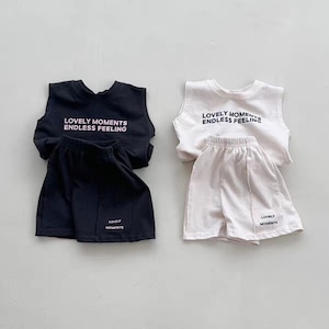 【BABY&KID】韓国風　英字セットアップ