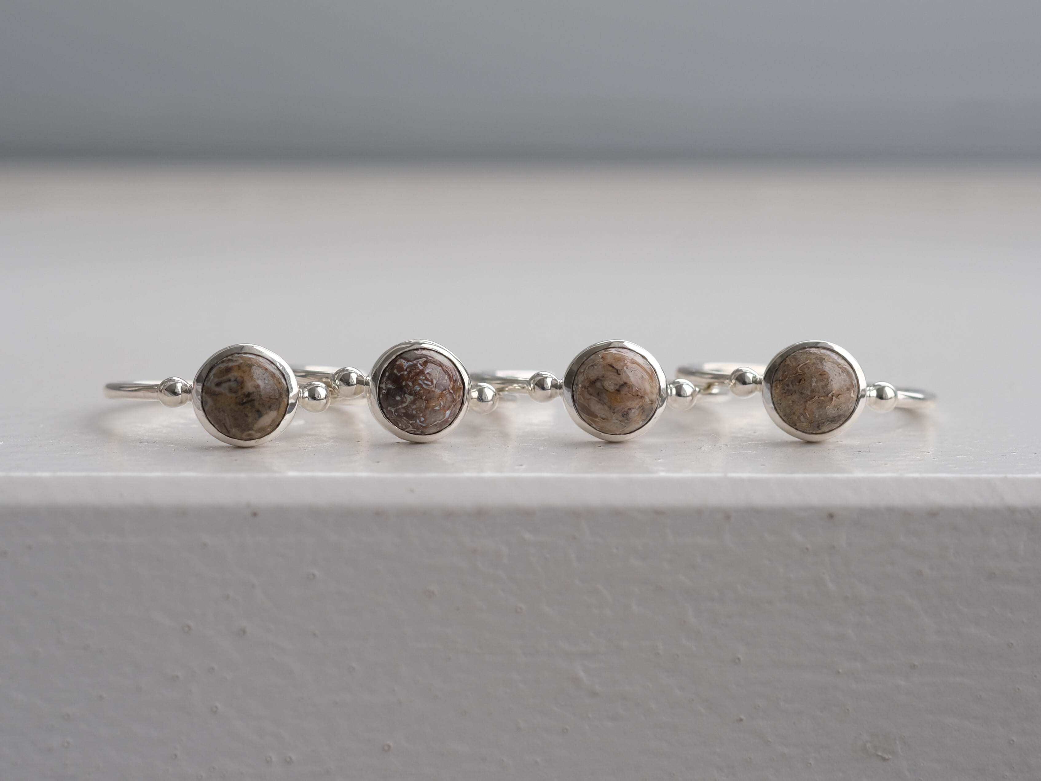dinosaur born fossil agate _Halda áfram ring ダイナソーボーン