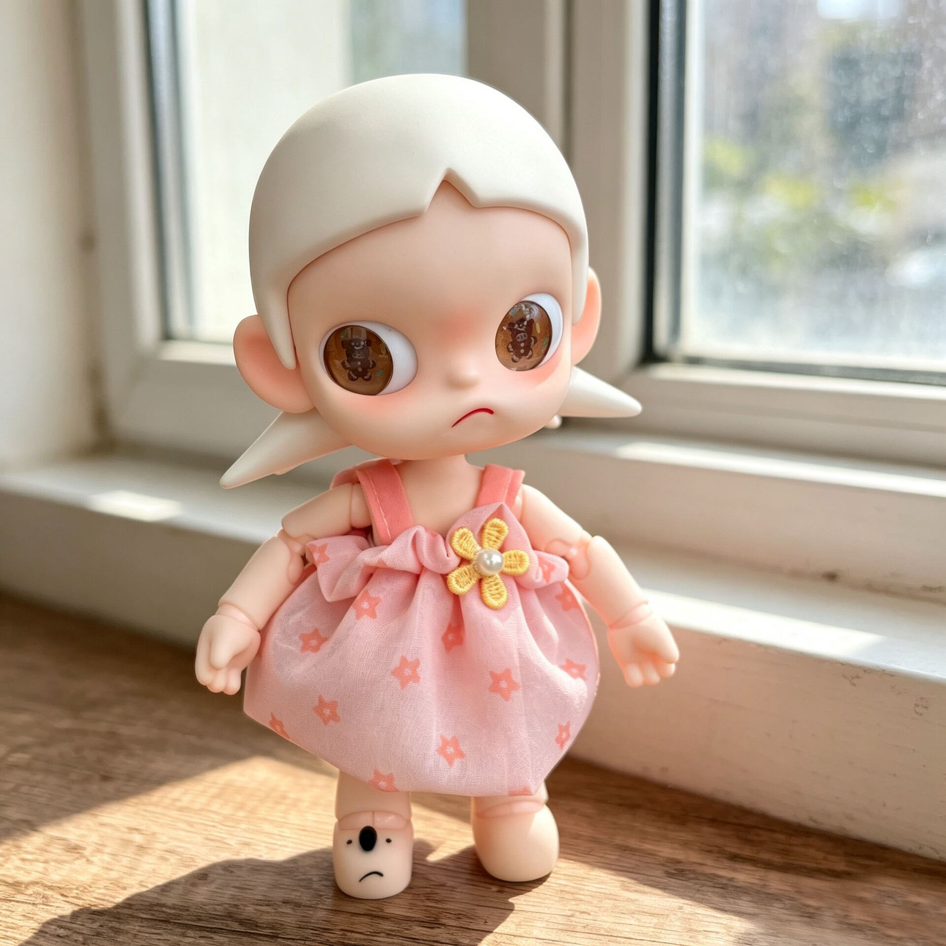 ZSIGA & 1/8スケール用 春夏 花柄スターワンピース+麦わら帽子 20cm
