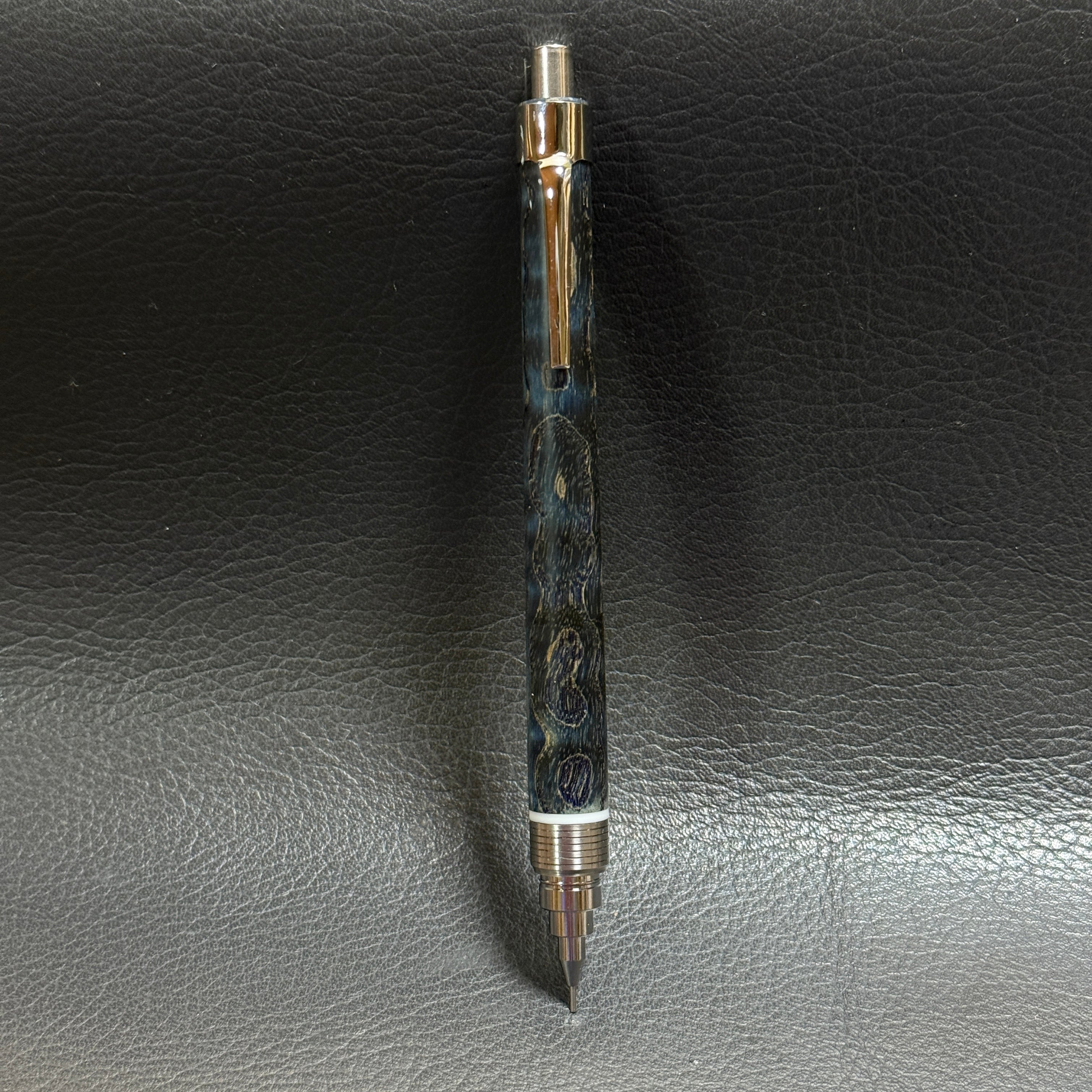 205タモ波杢スタビ 木製シャーペン 超低重心(溝付き) ステンレス