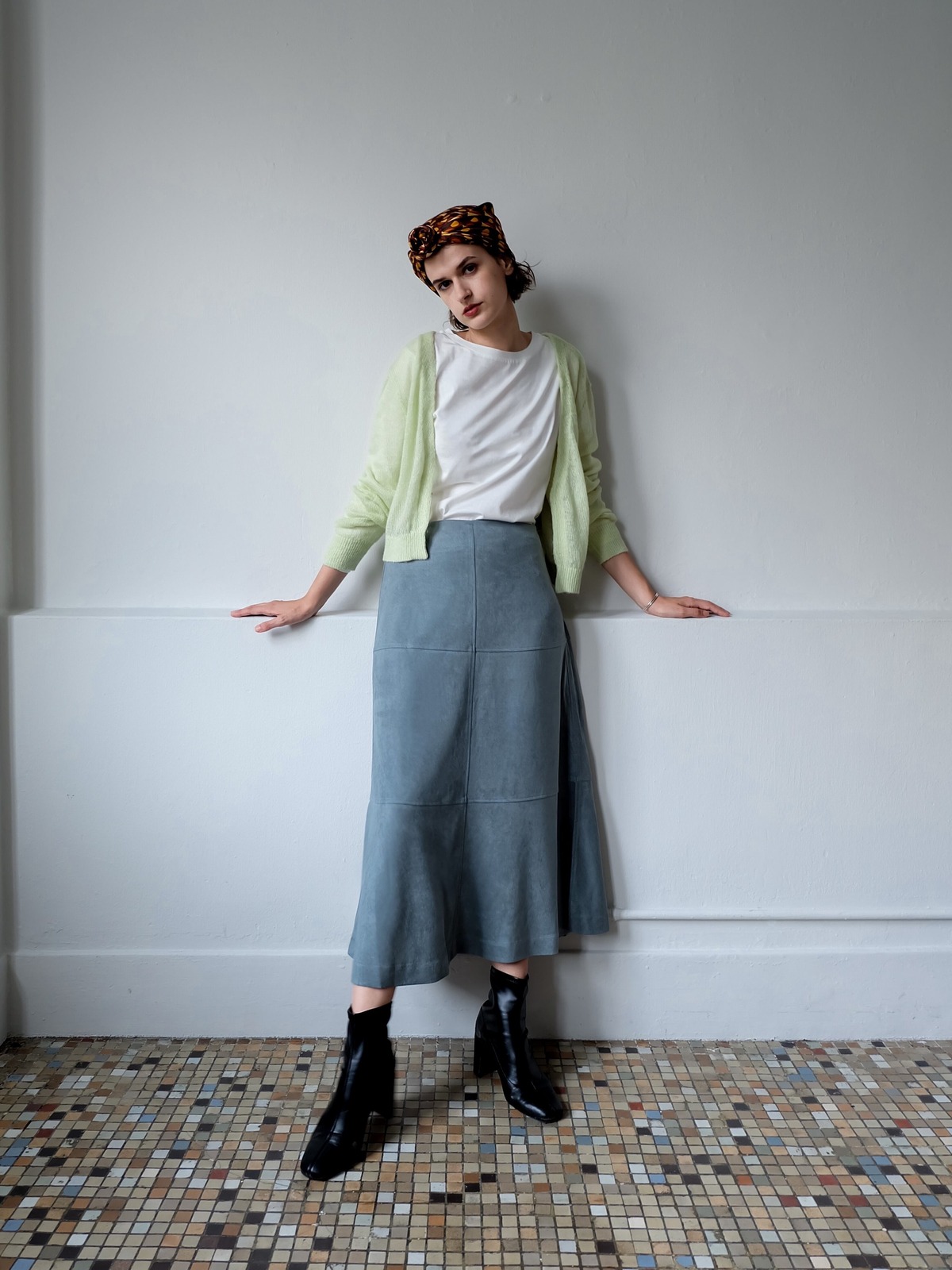 patchwork eco suede skirt | Katrin TOKYO