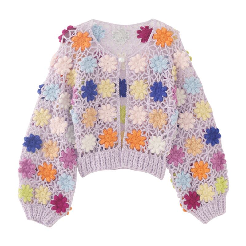 Crochet Flower Openwork Bolero S0147