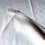 テーブルクロス　白ダマスク織　モノグラムSR　白糸刺繍　大型クロス 12clec16-1