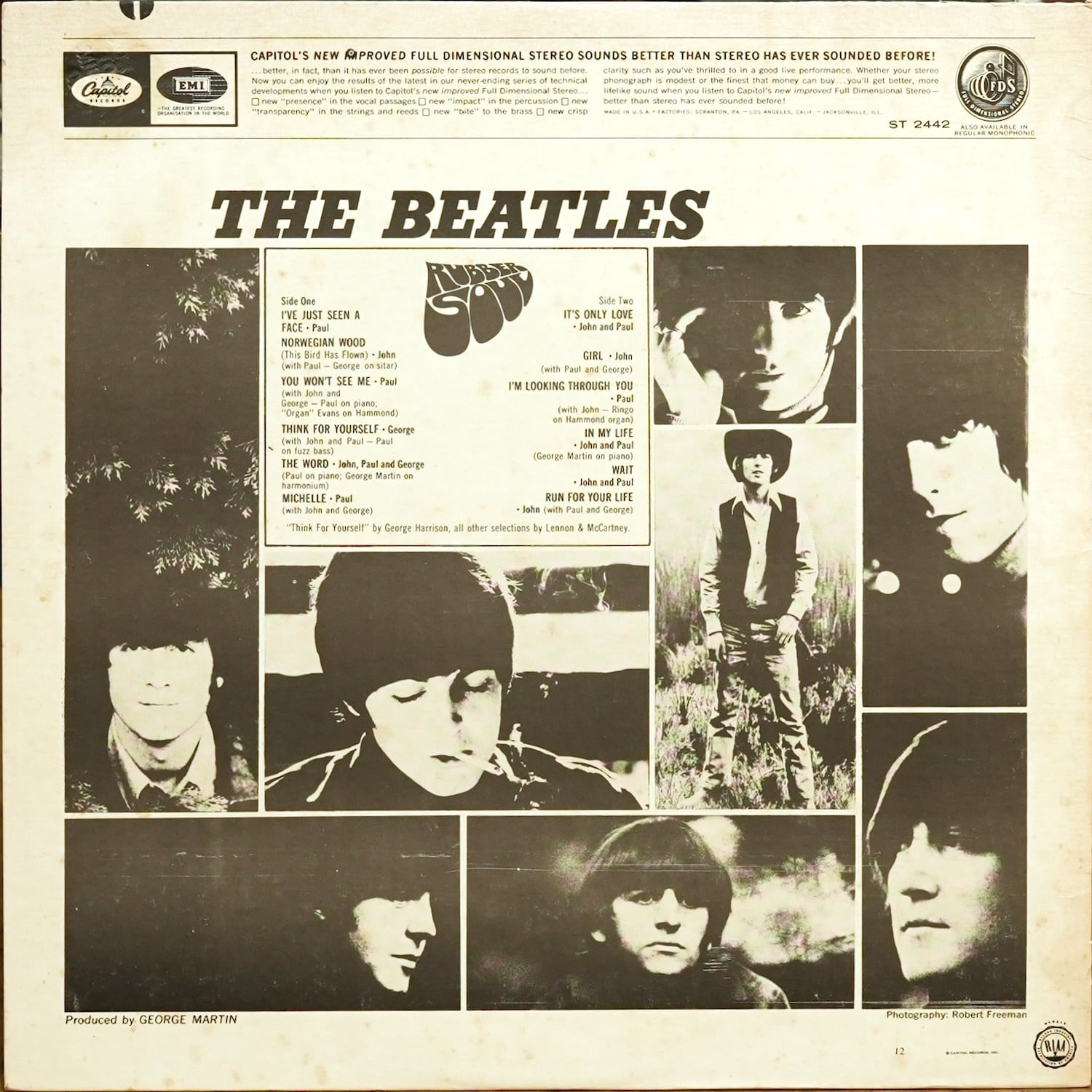 3663LP2 THE BEATLES / RUBBER SOUL ST-2442 ビートルズ 中古レコード