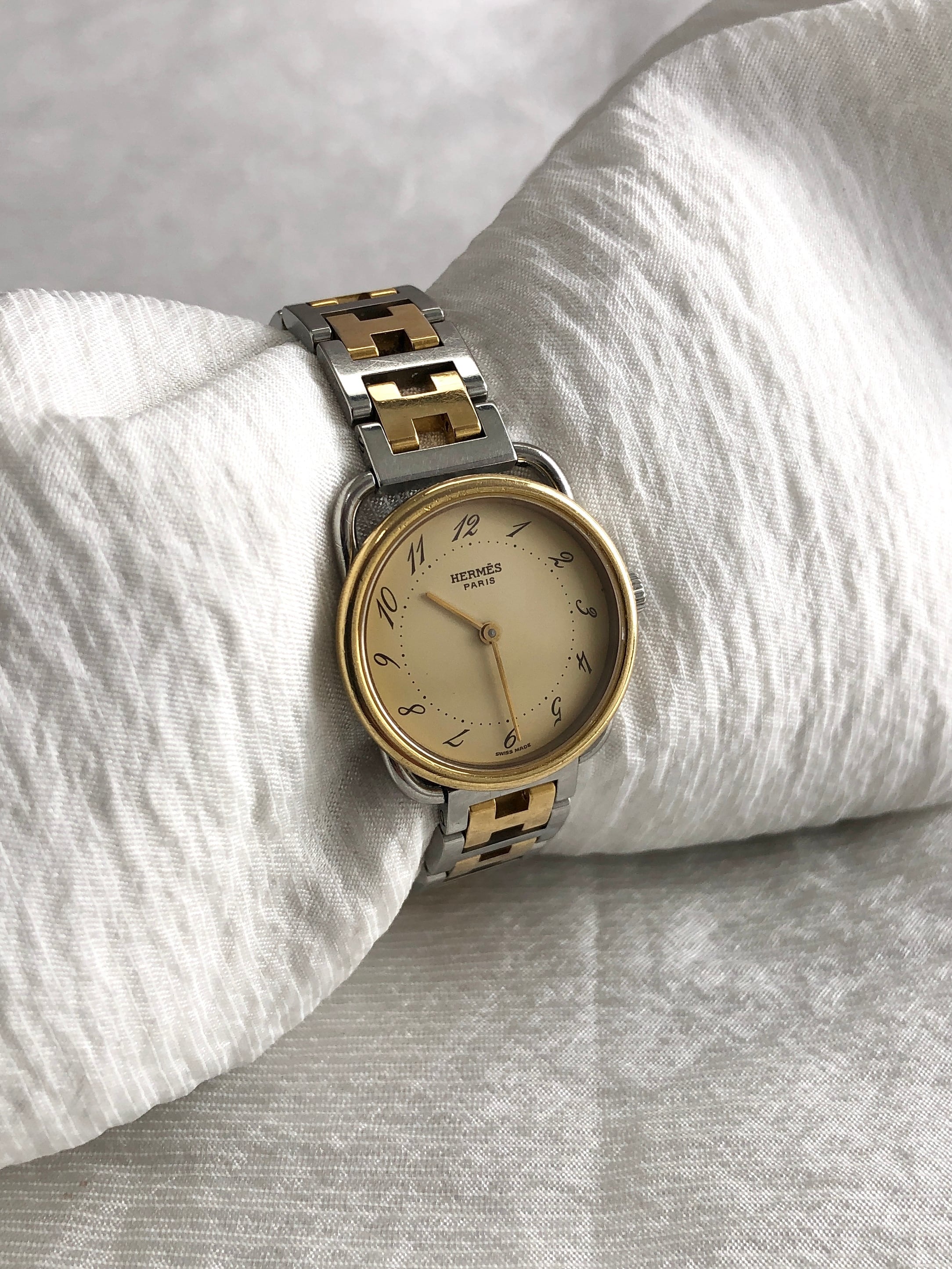 HERMES エルメス アルソー 腕時計 ゴールド シルバー ステンレススチール クウォーツ vintage ヴィンテージ オールド th72re