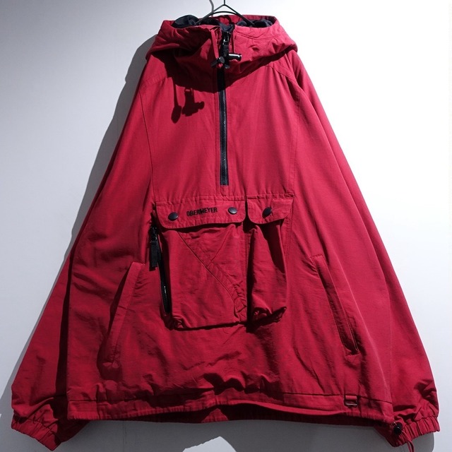 90s "Obermeyer" Red Multi-Pocket Design Nylon Anorak Jacket