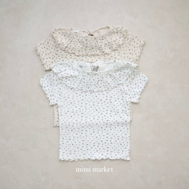 【取寄】mimi market｜flora collar tee｜フローラカラーT｜S-L｜baby｜26 summer