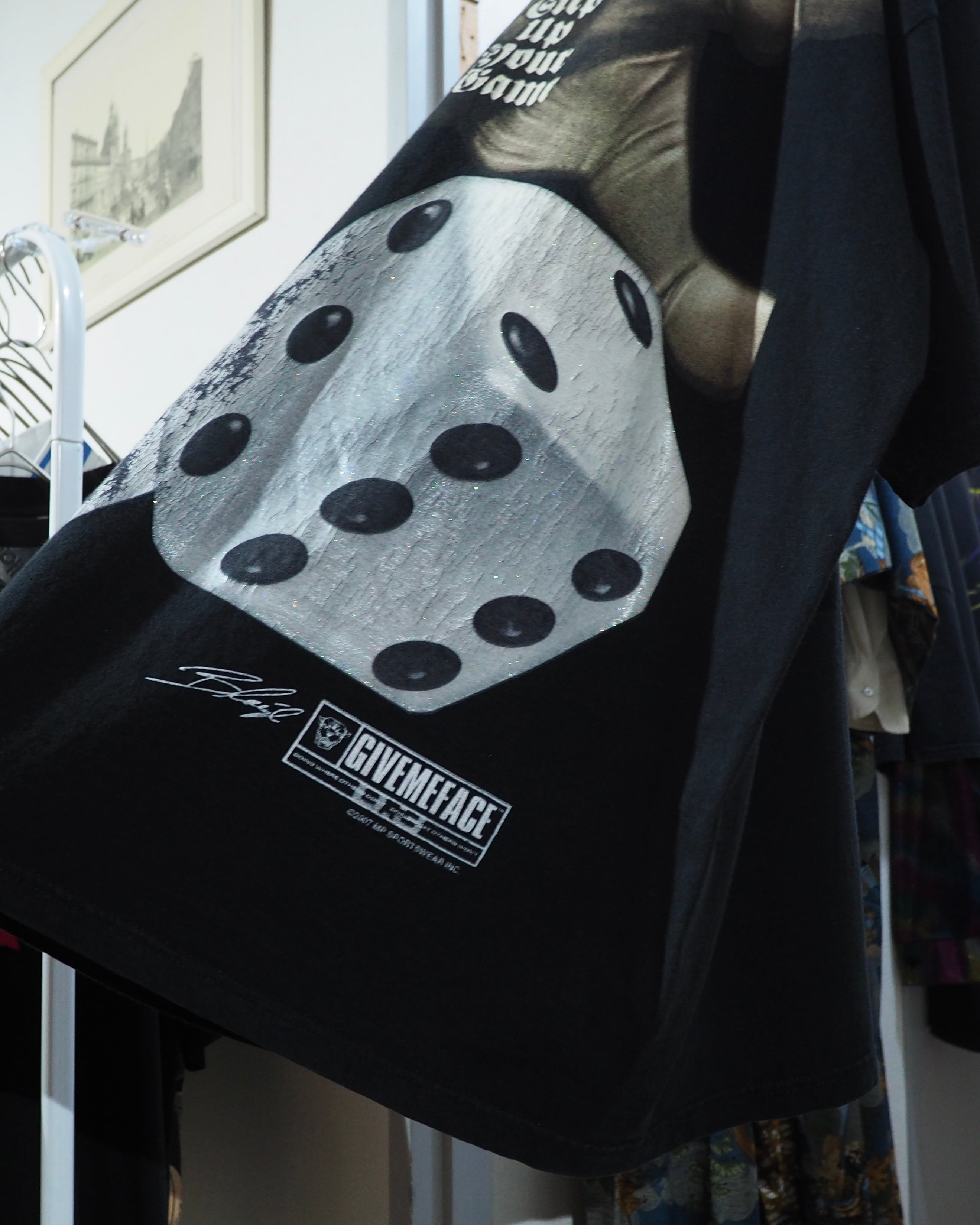 ” Craps - Hand throwing the Dice ” Graphic printed Over silhouette Tee