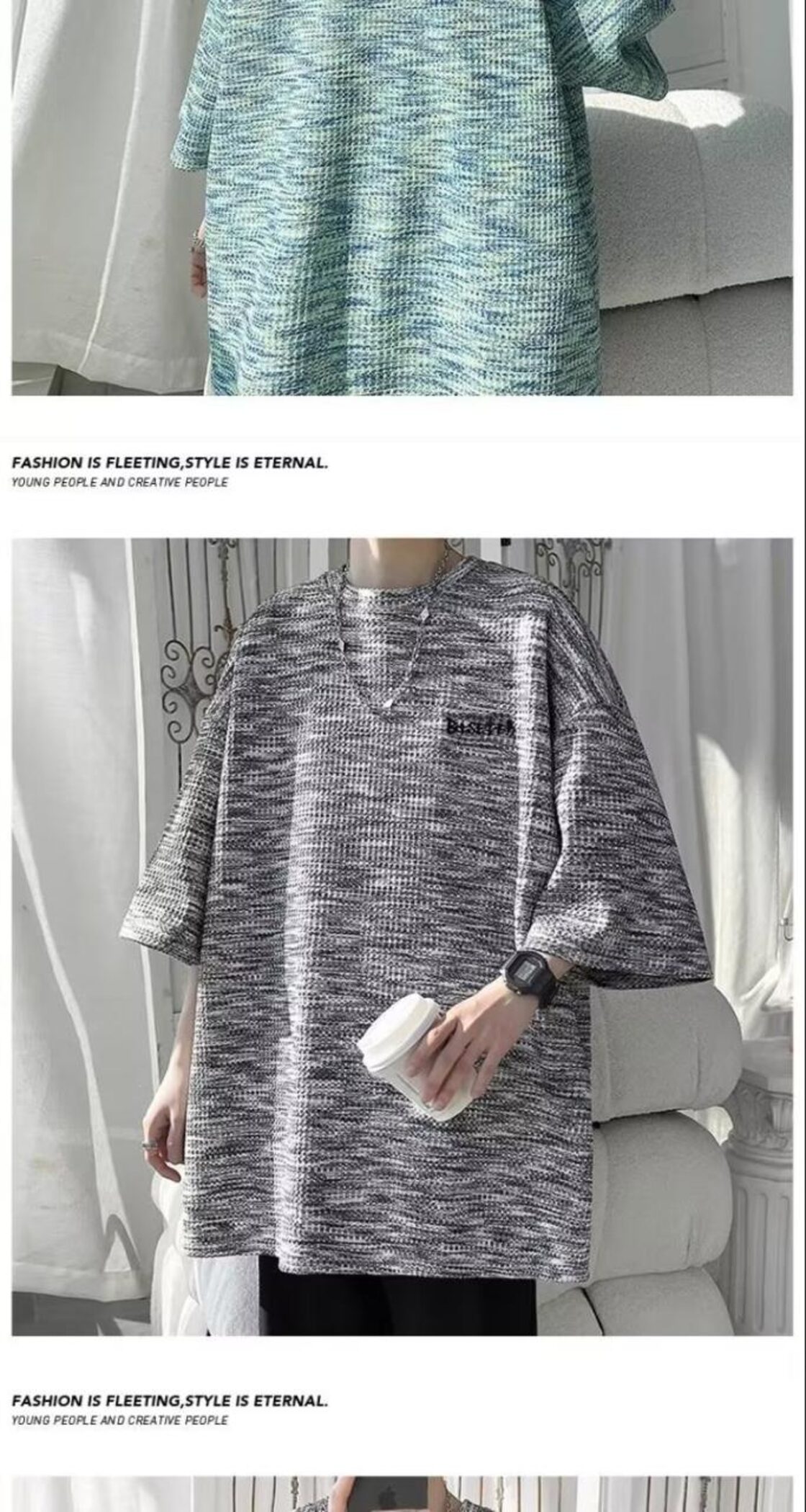 Tシャツ メンズ 半袖 カットソー ワッフル 絞り染め タイダイ プル 