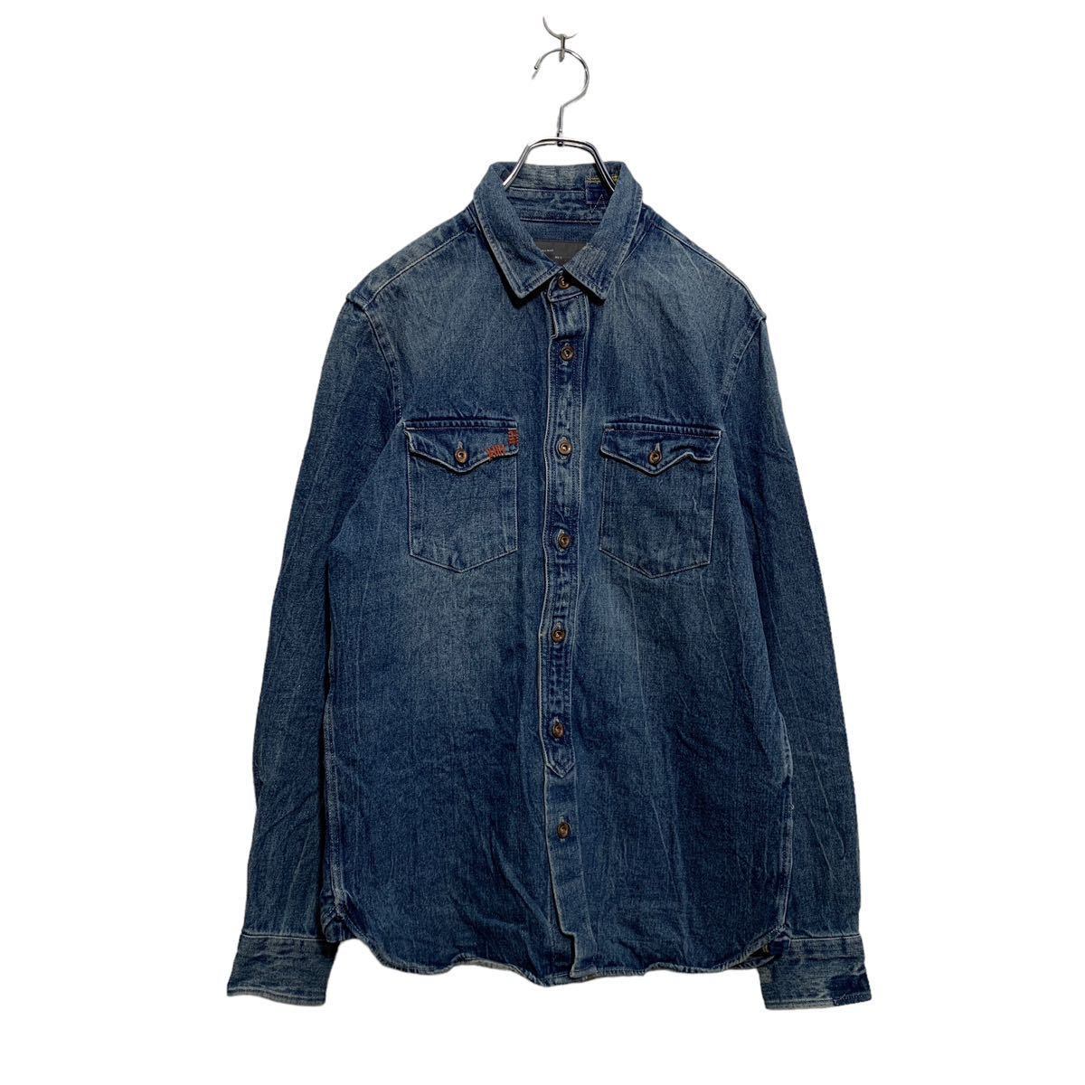 ZARA ザラ ネイビイ デニム ブレーザーS ZARA］ステッチデニム 