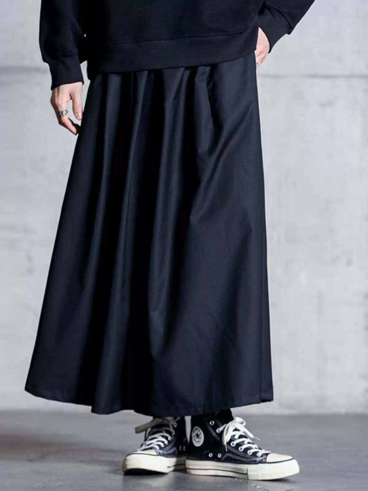 【ORV0126】Black Wide Leg Culottes