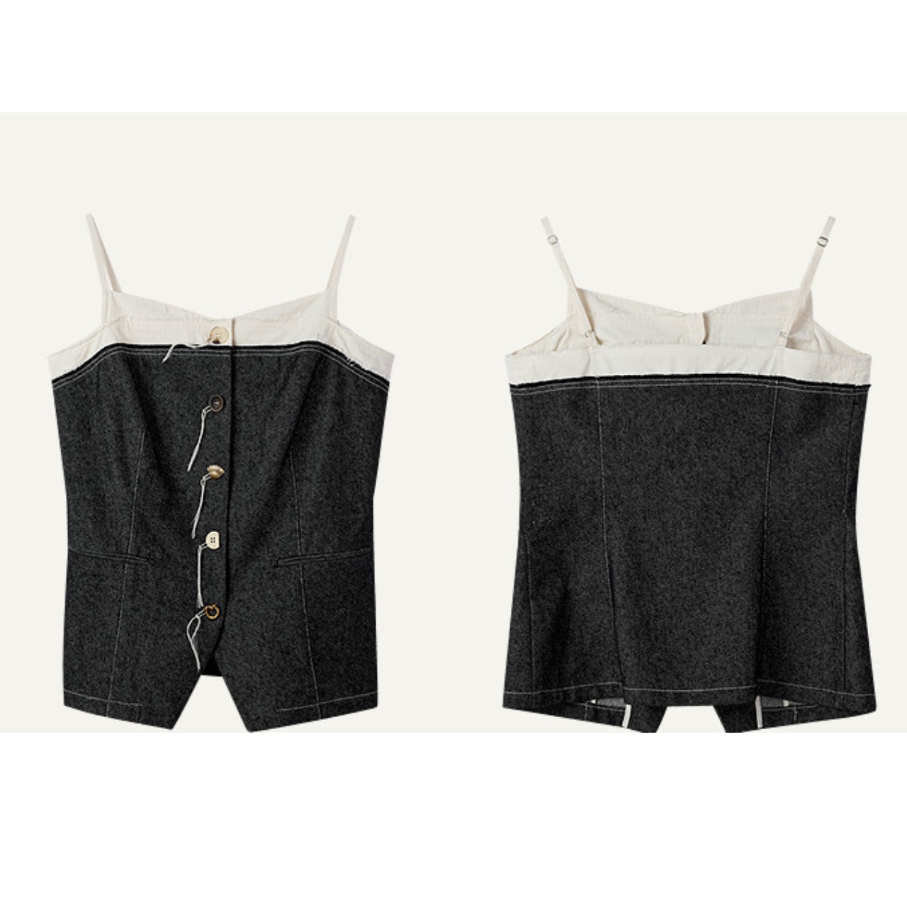 Sleeveless Cropped Denim Vest  T4573