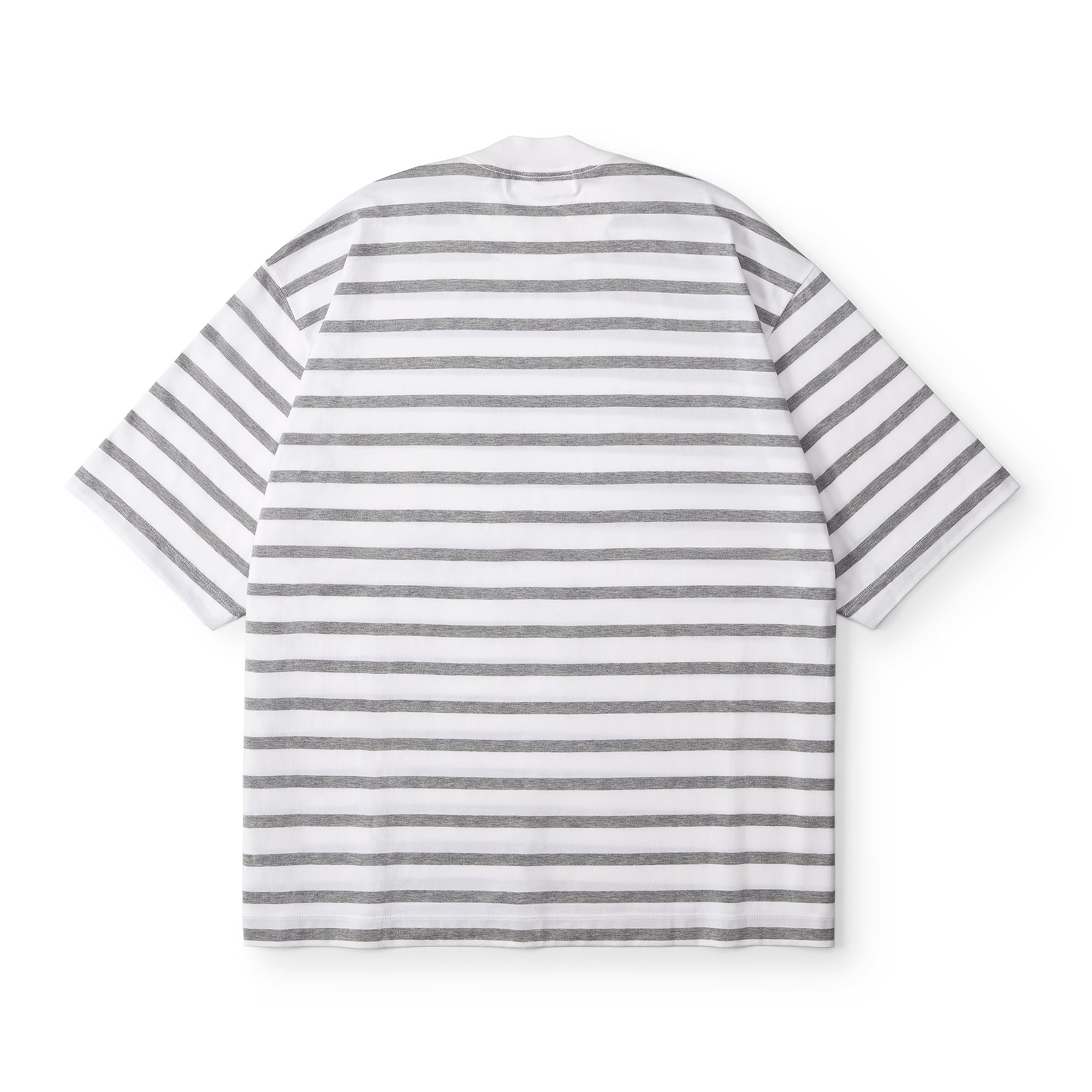 everyone high-gauge cotton border short sleeve tee shirt (WHITE