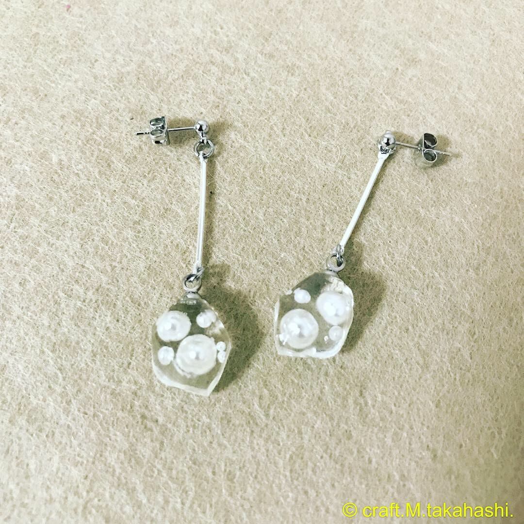 0109:揺れるパールのクリアピアス