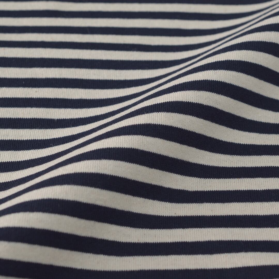 atelier naruse アトリエナルセ コットンボーダーカットソー・ベージュxネイビー