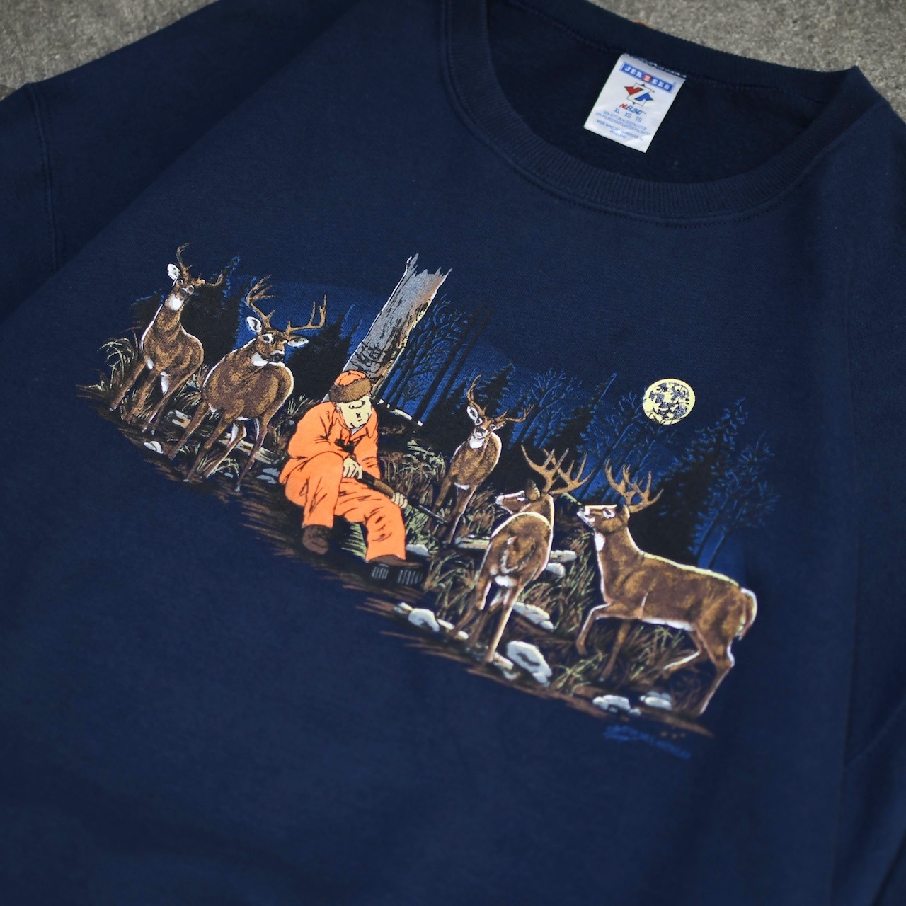 humor deer print sweat