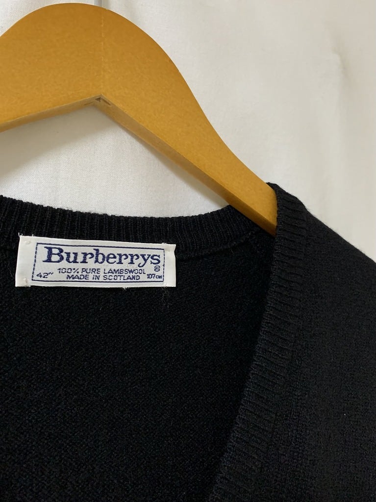 1980~90's Embroidery Design V-Neck Knit Vest "Burberrys"