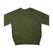 Crocodile クロコダイル ケーブル編み & 畦編み ネップ ウールニットセーター サイズ M /グリーン/メンズ