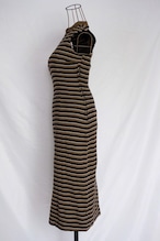 60‘s “Flat knit by Marie Phillips” Border pattern sleeveless dress